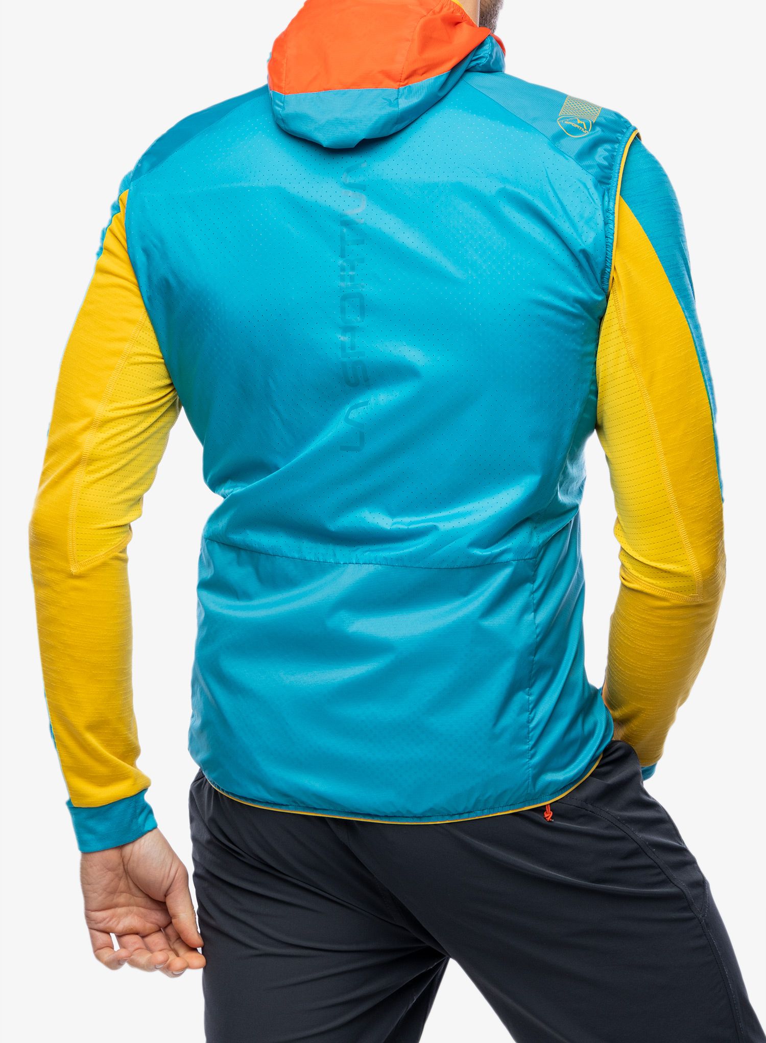 Brezrokavnik La Sportiva Across Lite Vest - cherry tomato/tropic blue