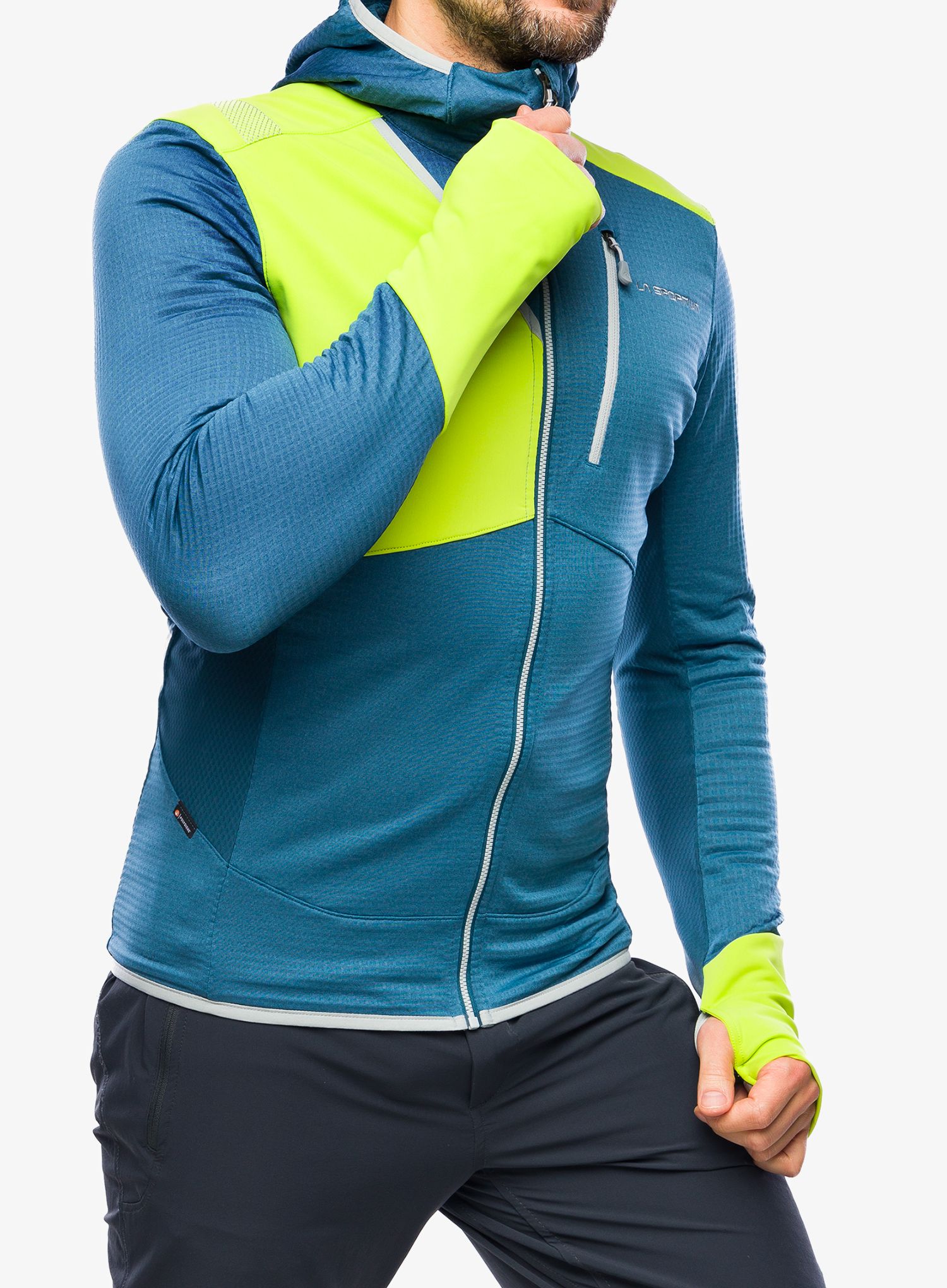 Jopica s kapuco La Sportiva Aequilibrium Thermal Hoody - storm blue/lime punch