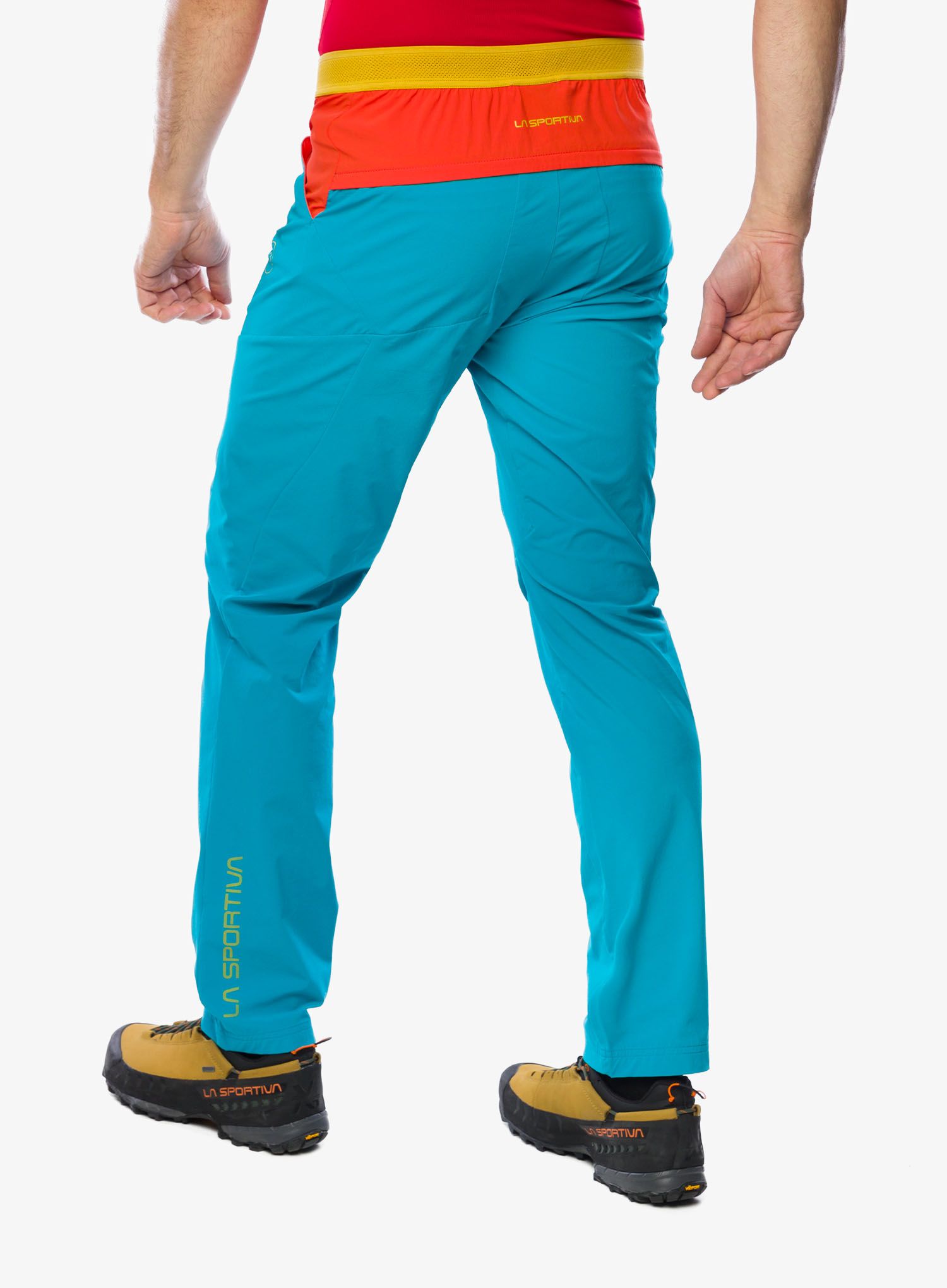 Pohodne hlače La Sportiva Brush Pant - tropic blue/cherry tomato