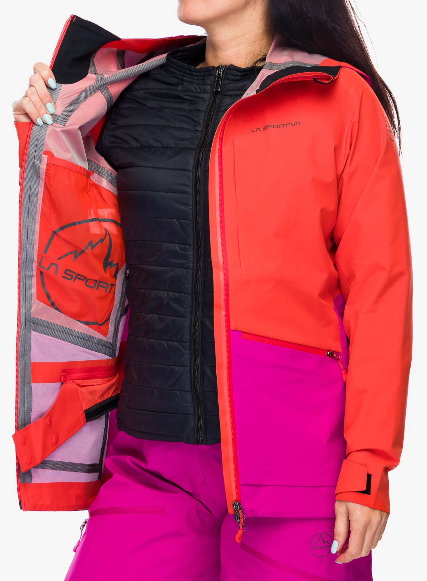 Ženska hardshell jakna La Sportiva Chaser Evo Shell Jkt - cherry tomato/springtime