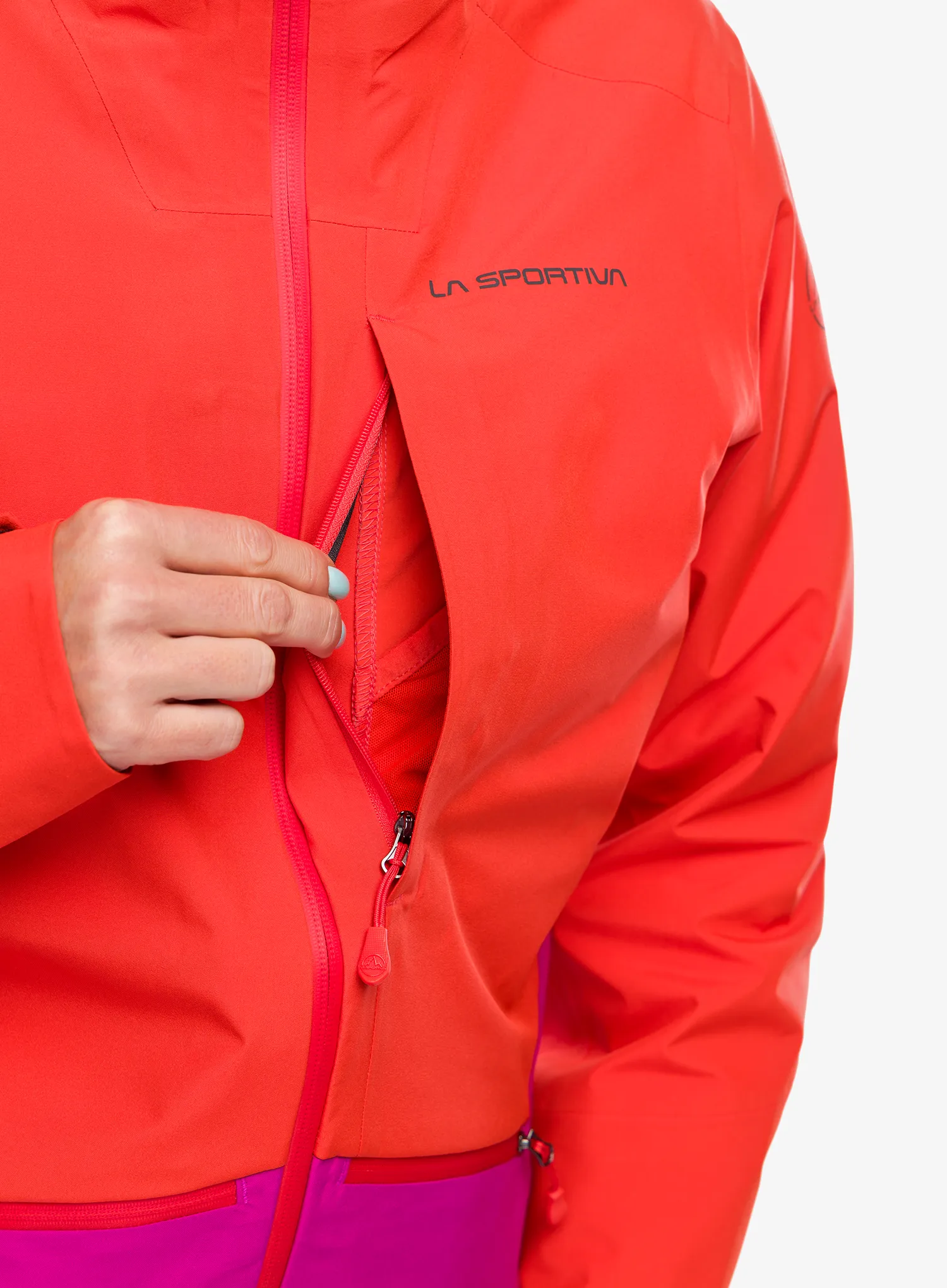 Ženska hardshell jakna La Sportiva Chaser Evo Shell Jkt - cherry tomato/springtime