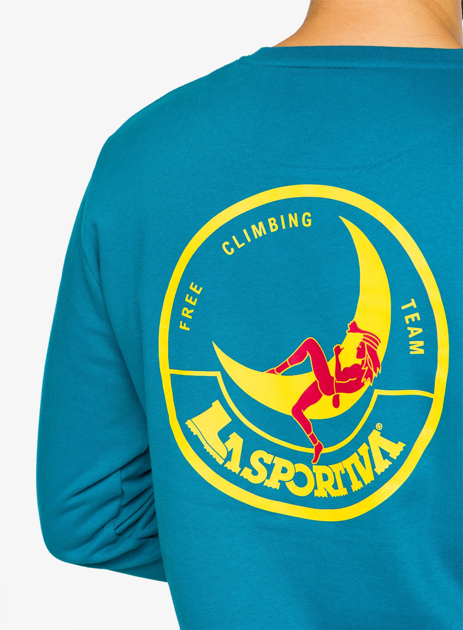Plezalna jopa La Sportiva Climbing on the Moon Sweatshirt - turchese/giallo