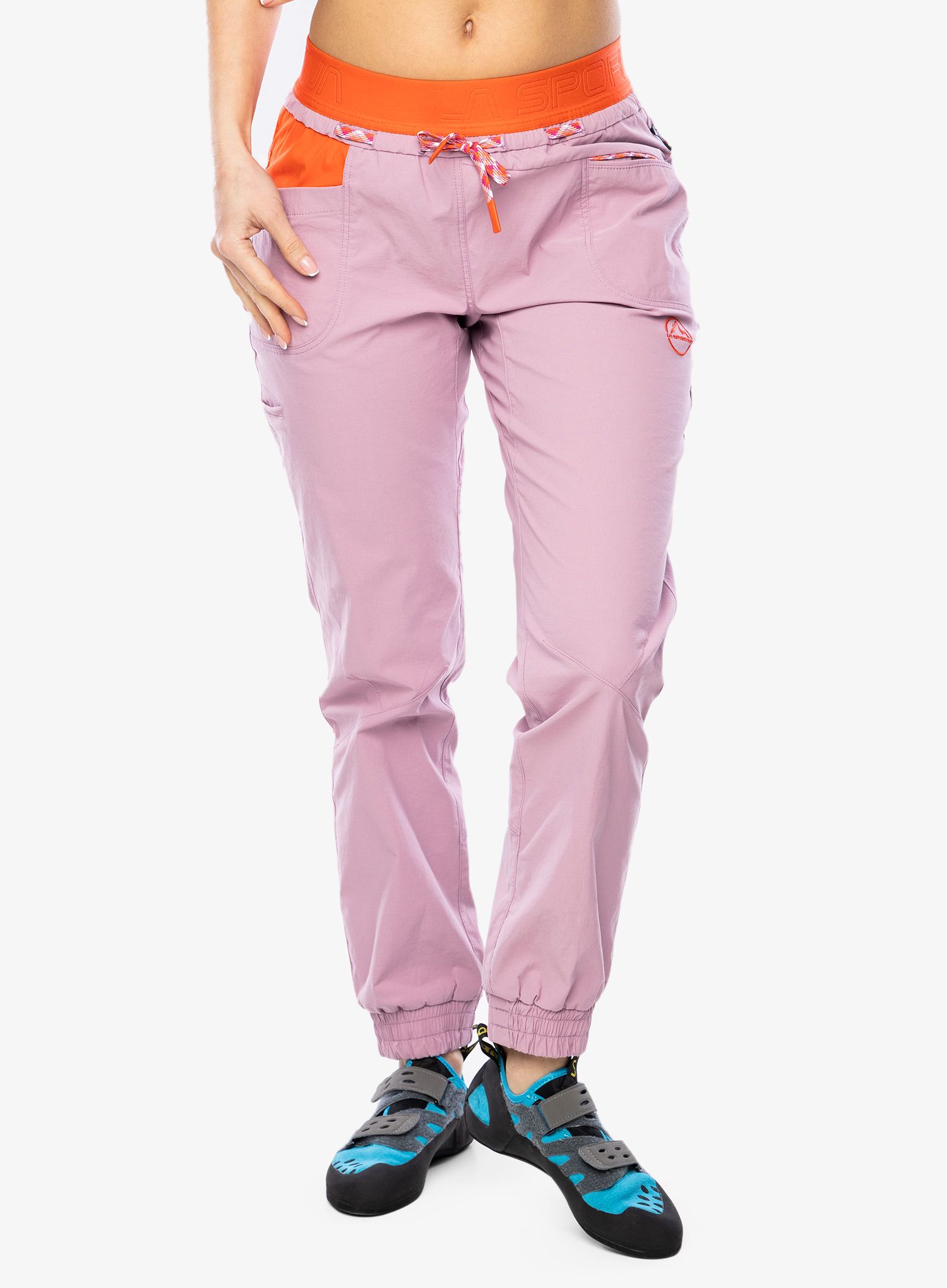 Ženske plezalne hlače La Sportiva Mantra Pant - rose/cherry tomato