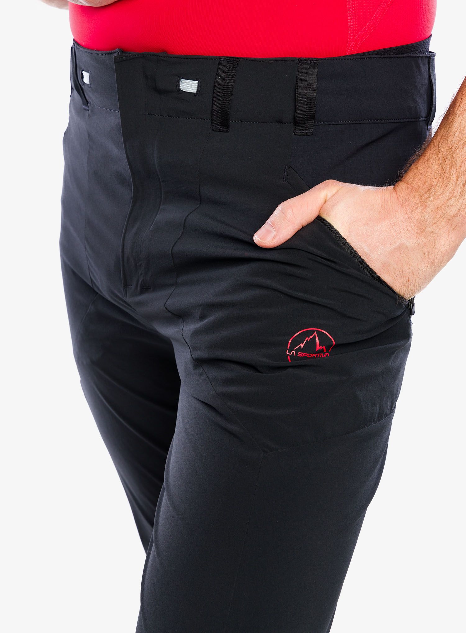 Pohodne hlače La Sportiva Monument Pant - black/cherry tomato