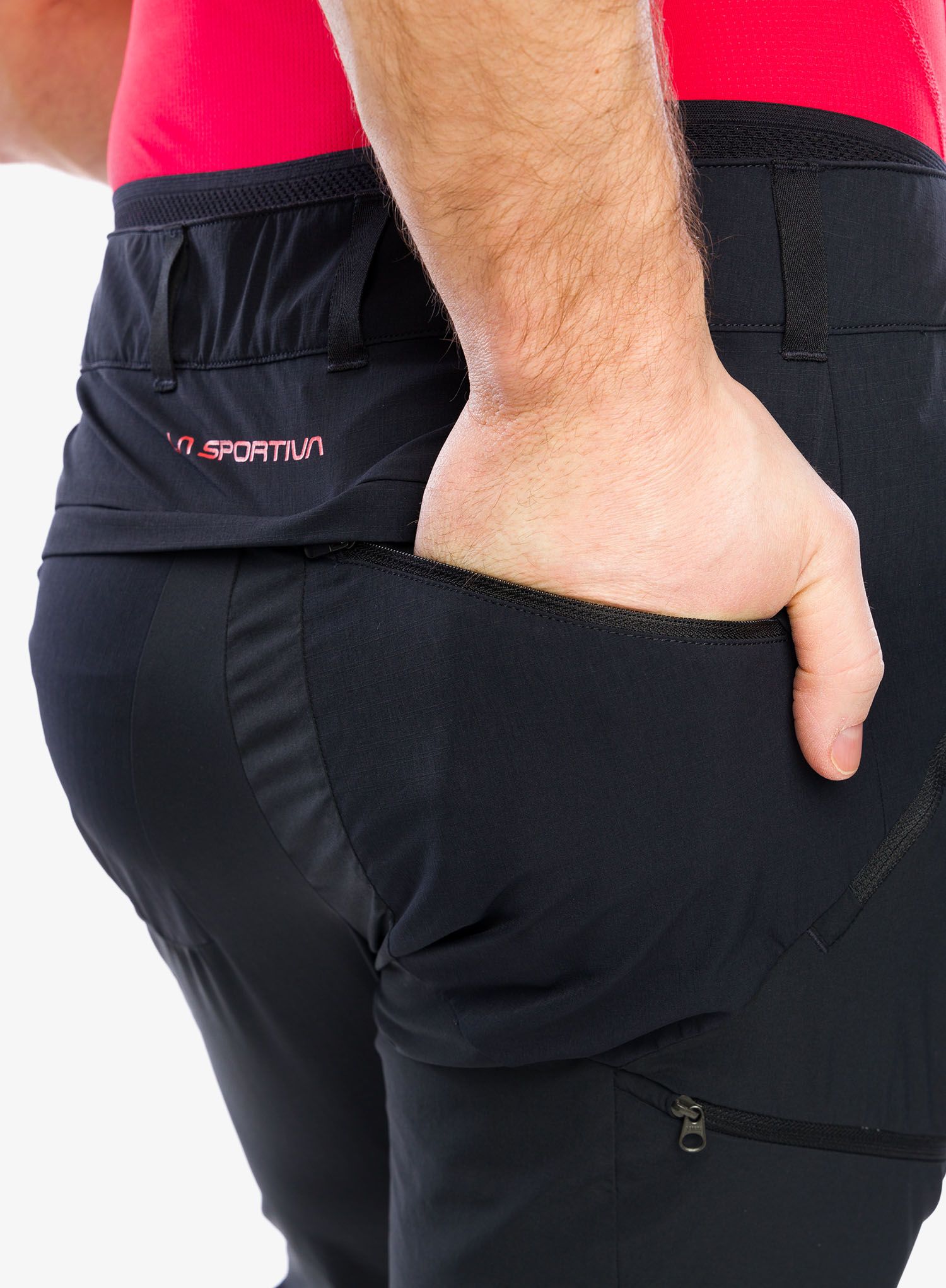 Pohodne hlače La Sportiva Monument Pant - black/cherry tomato