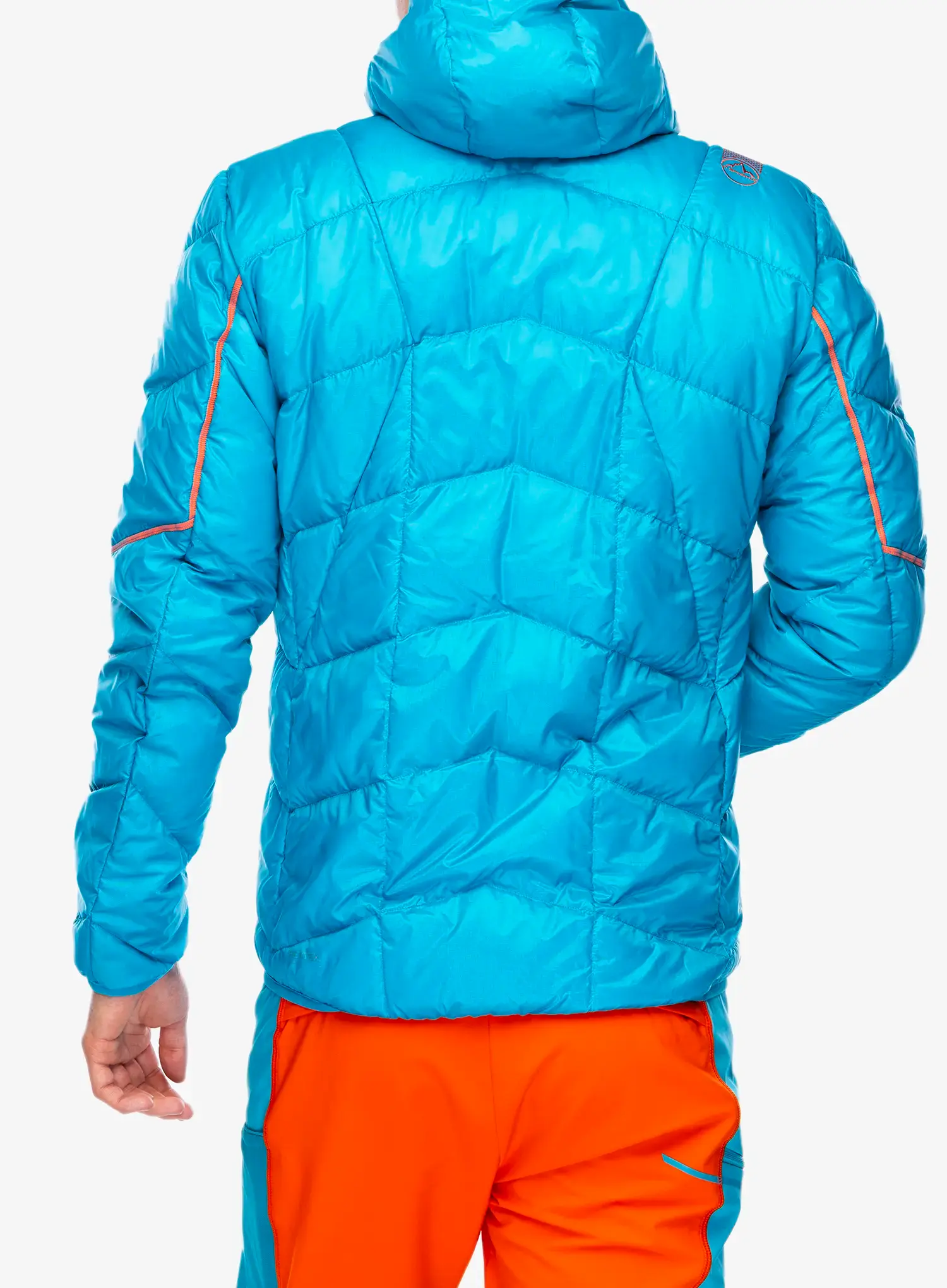 Puhovka La Sportiva Pinnacle Down Jkt - tropic blue/cherry tomato
