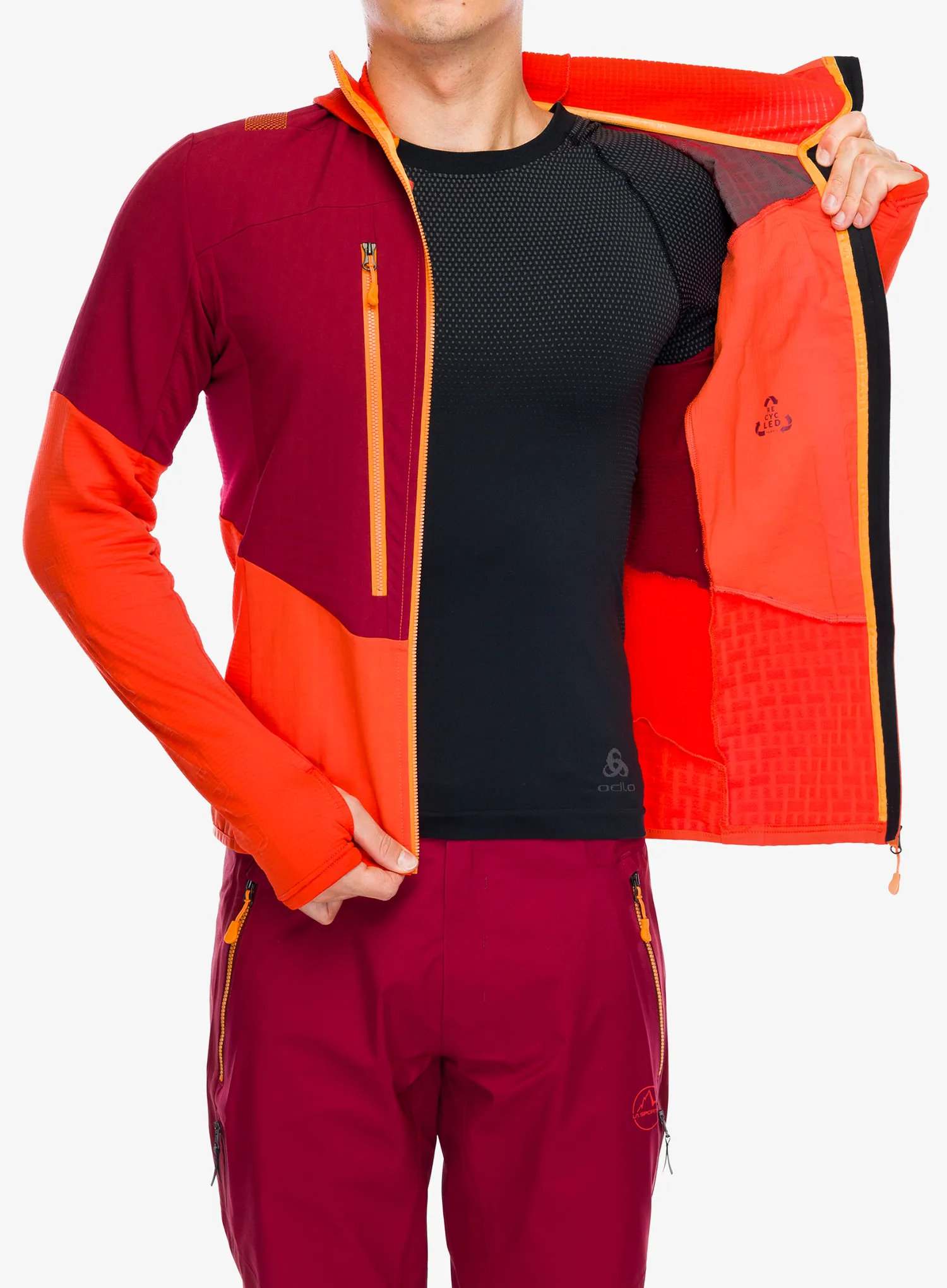 Jopica s kapuco La Sportiva Session Tech Hoody - cherry tomato/sangria