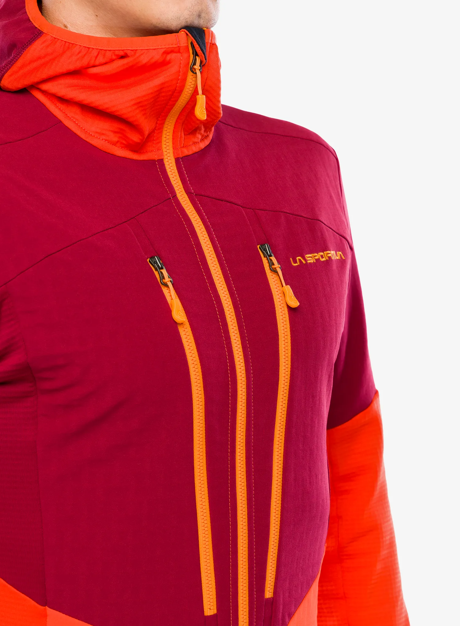 Jopica s kapuco La Sportiva Session Tech Hoody - cherry tomato/sangria