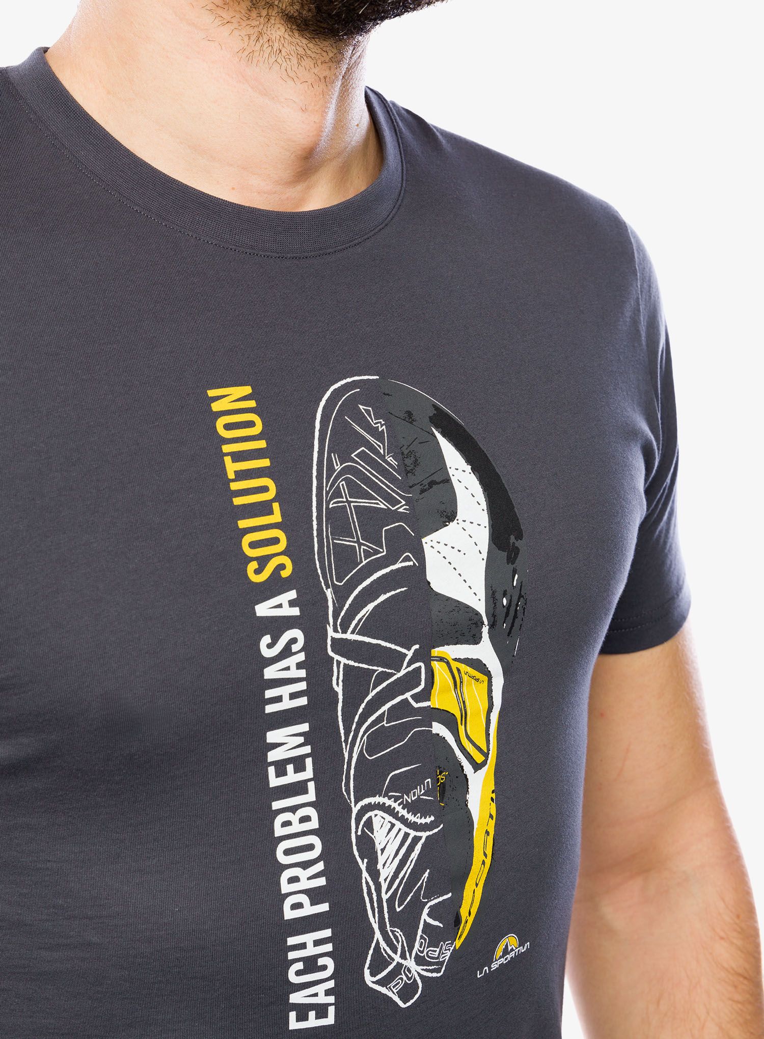Majica s potiskom La Sportiva Solution T-Shirt - carbon/yellow