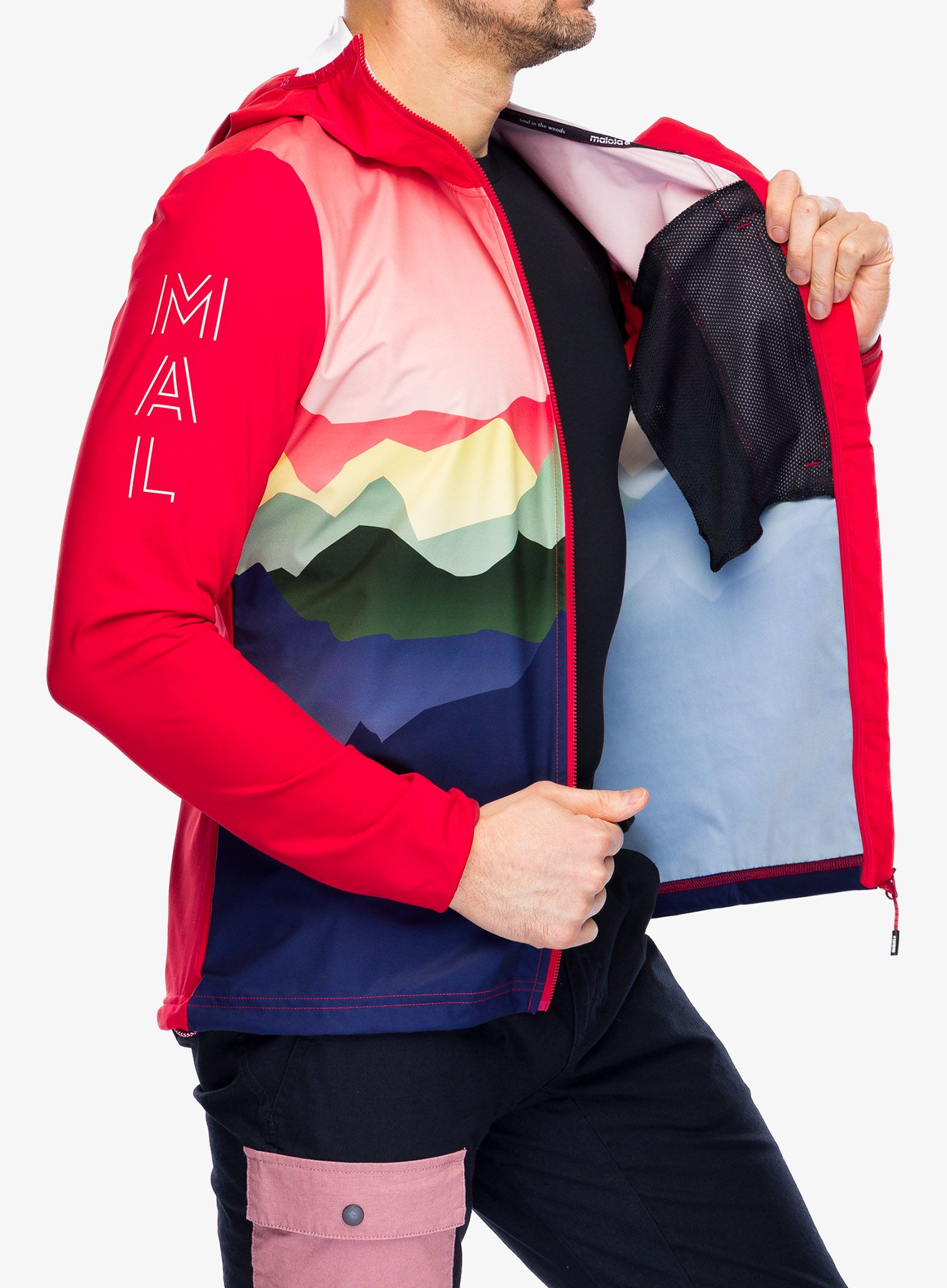 Jakna Maloja Beifuss Printed - fire red mtn range
