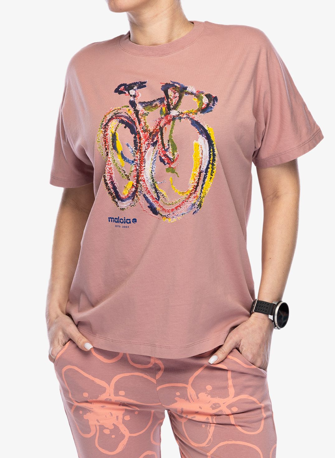 Ženska majica s potiskom Maloja Bonette - mauve