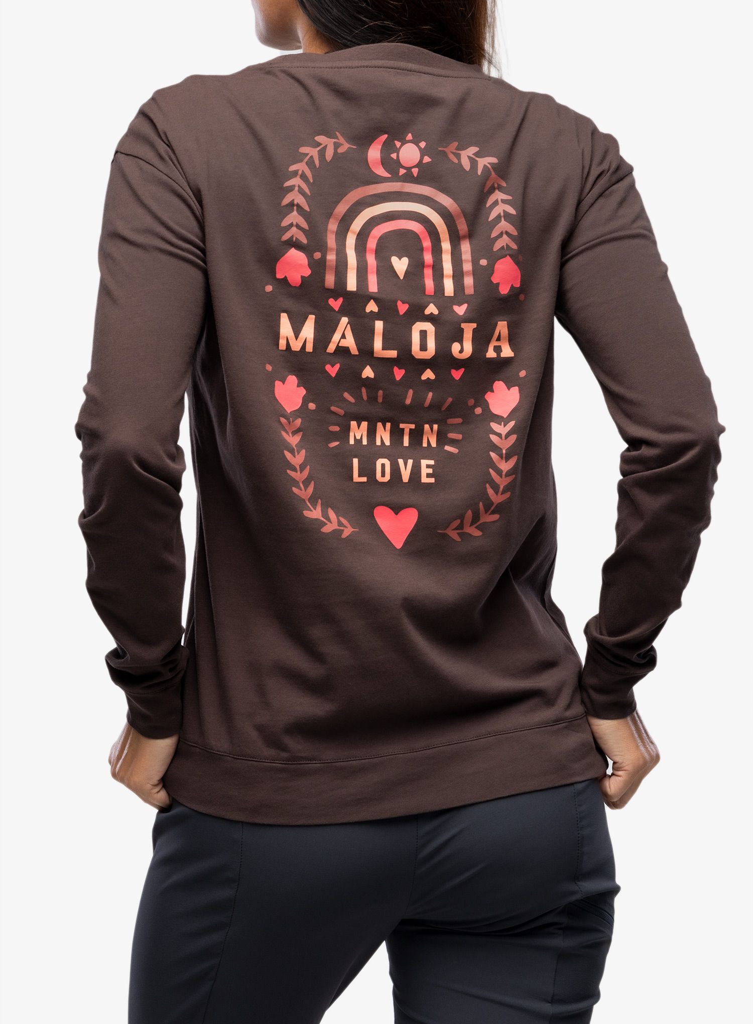 Ženska majica z dolgimi rokavi Maloja Bragarezza - chocolate