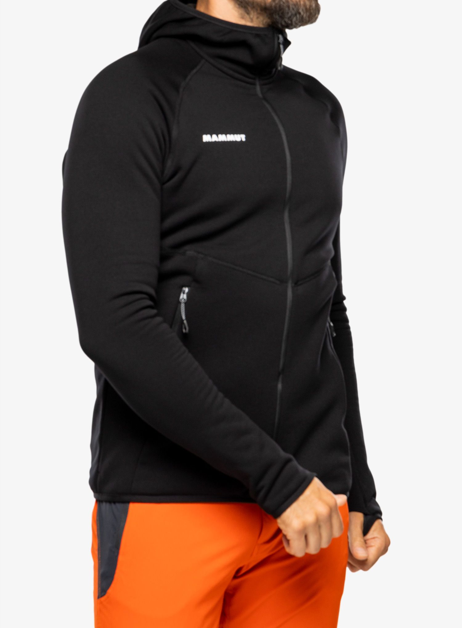 Moški flis Mammut Aconcagua ML Hooded Jacket - black
