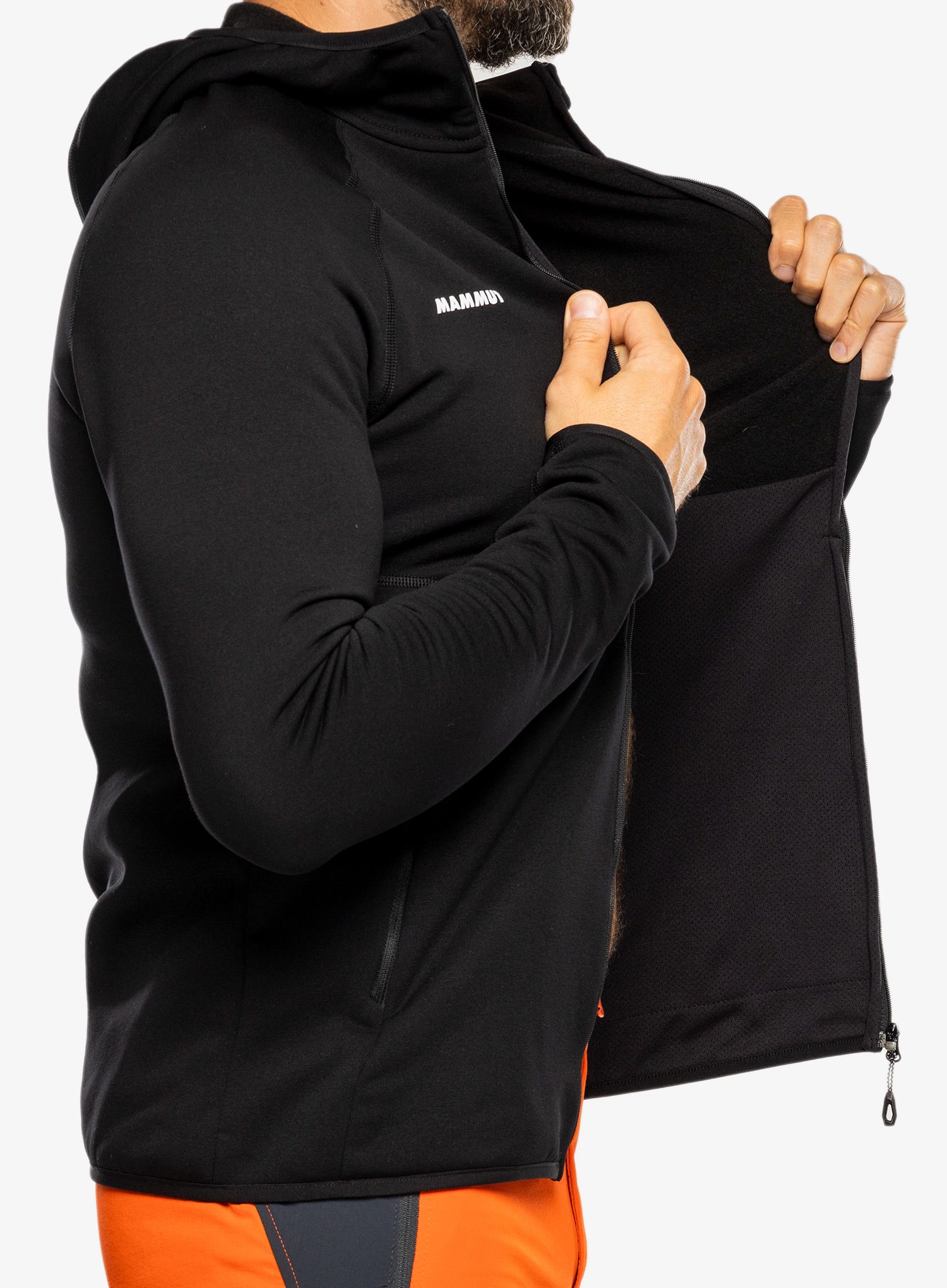 Moški flis Mammut Aconcagua ML Hooded Jacket - black