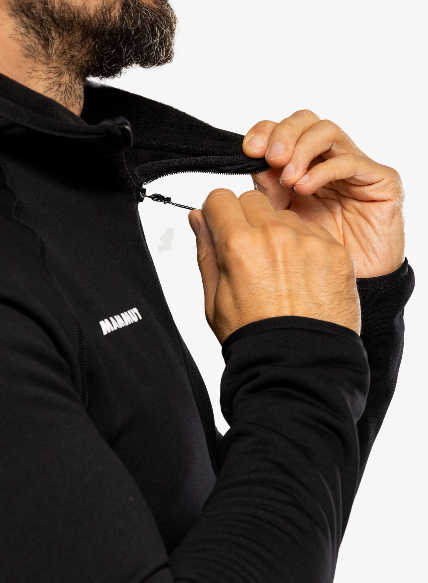 Moški flis Mammut Aconcagua ML Hooded Jacket - black