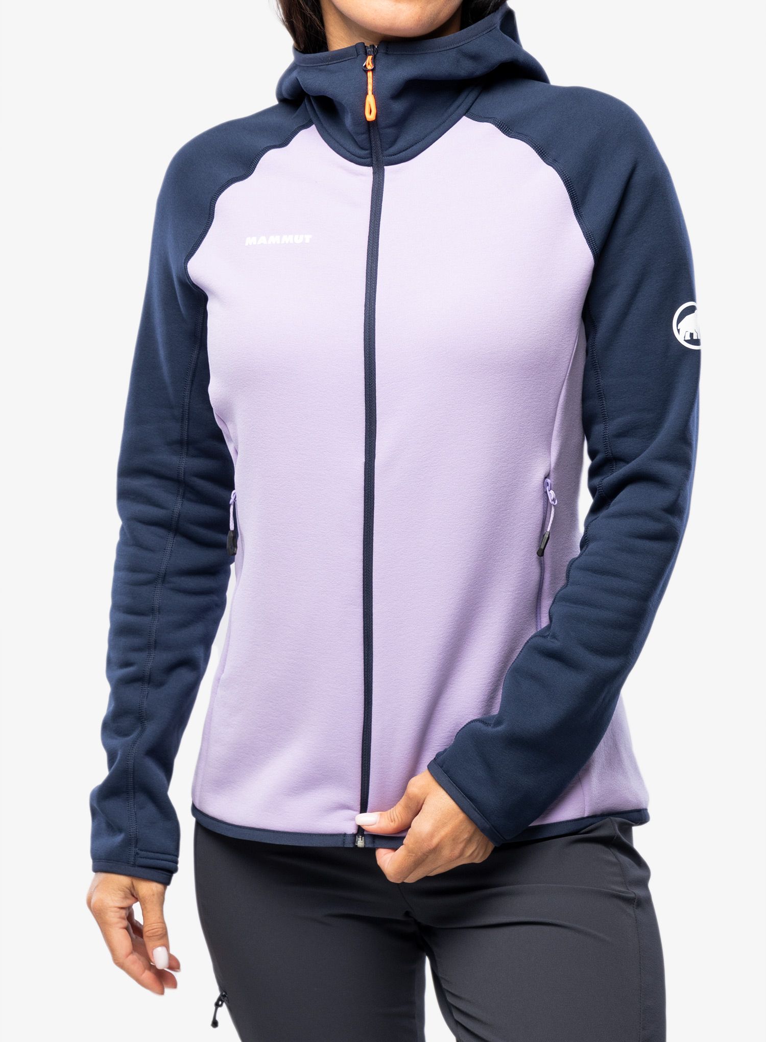 Ženski flis Mammut Aconcagua ML Hooded Jacket - supernova/marine