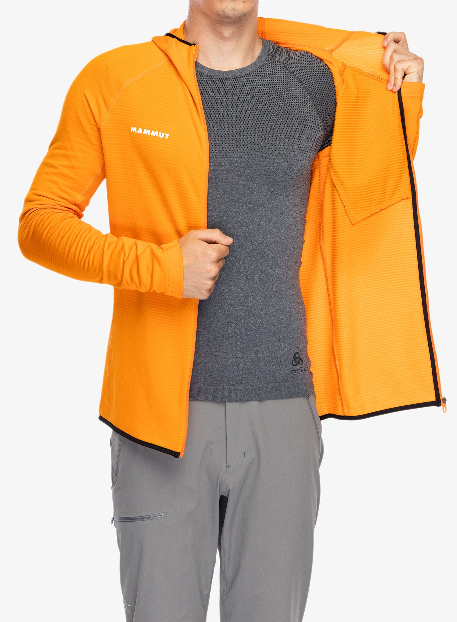 Jopica z zadrgo Mammut Aenergy Light ML Hooded Jacket - dark tangerine/black