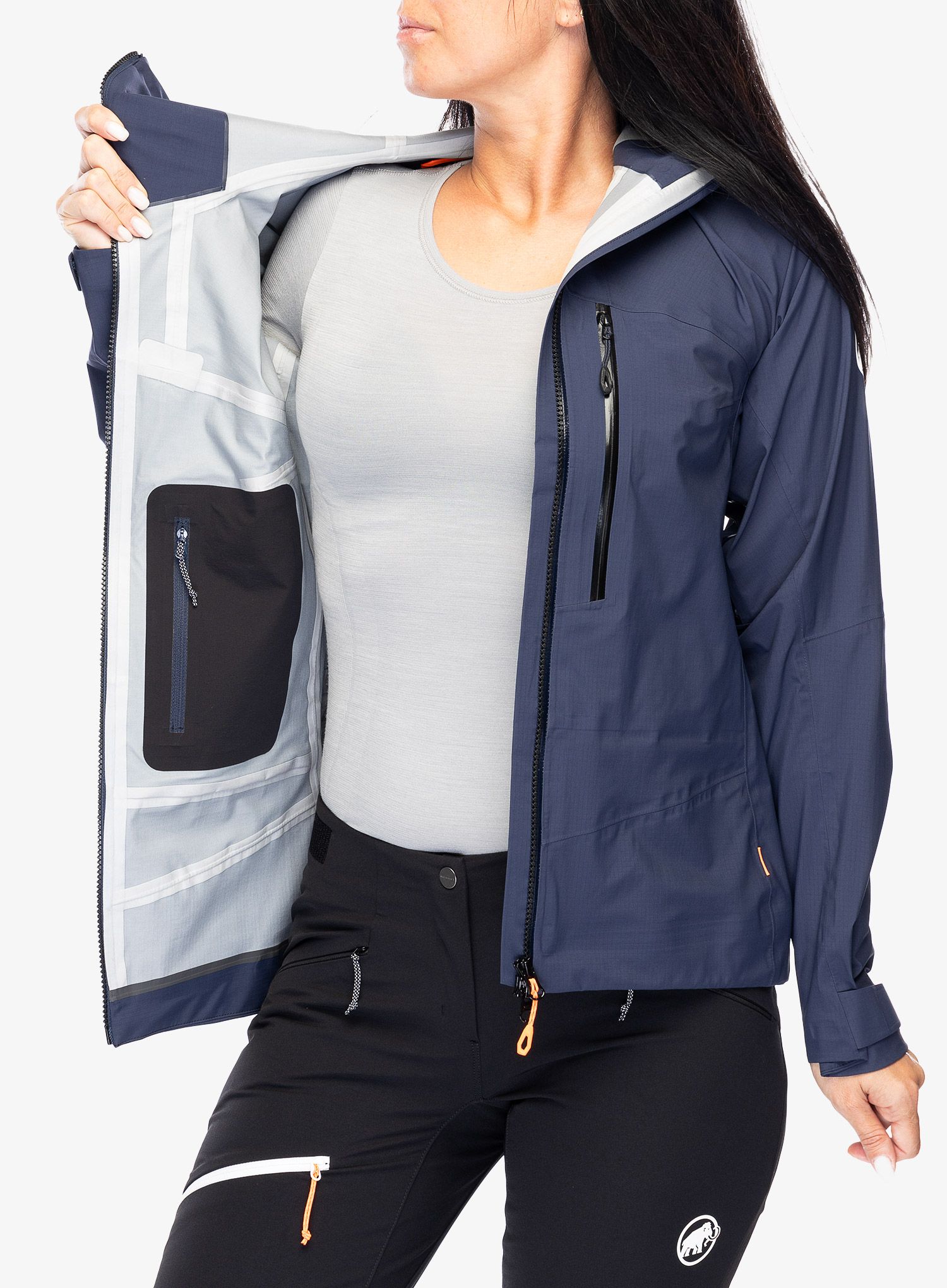 Ženska hardshell jakna Mammut Taiss HS Hooded Jacket - marine/black