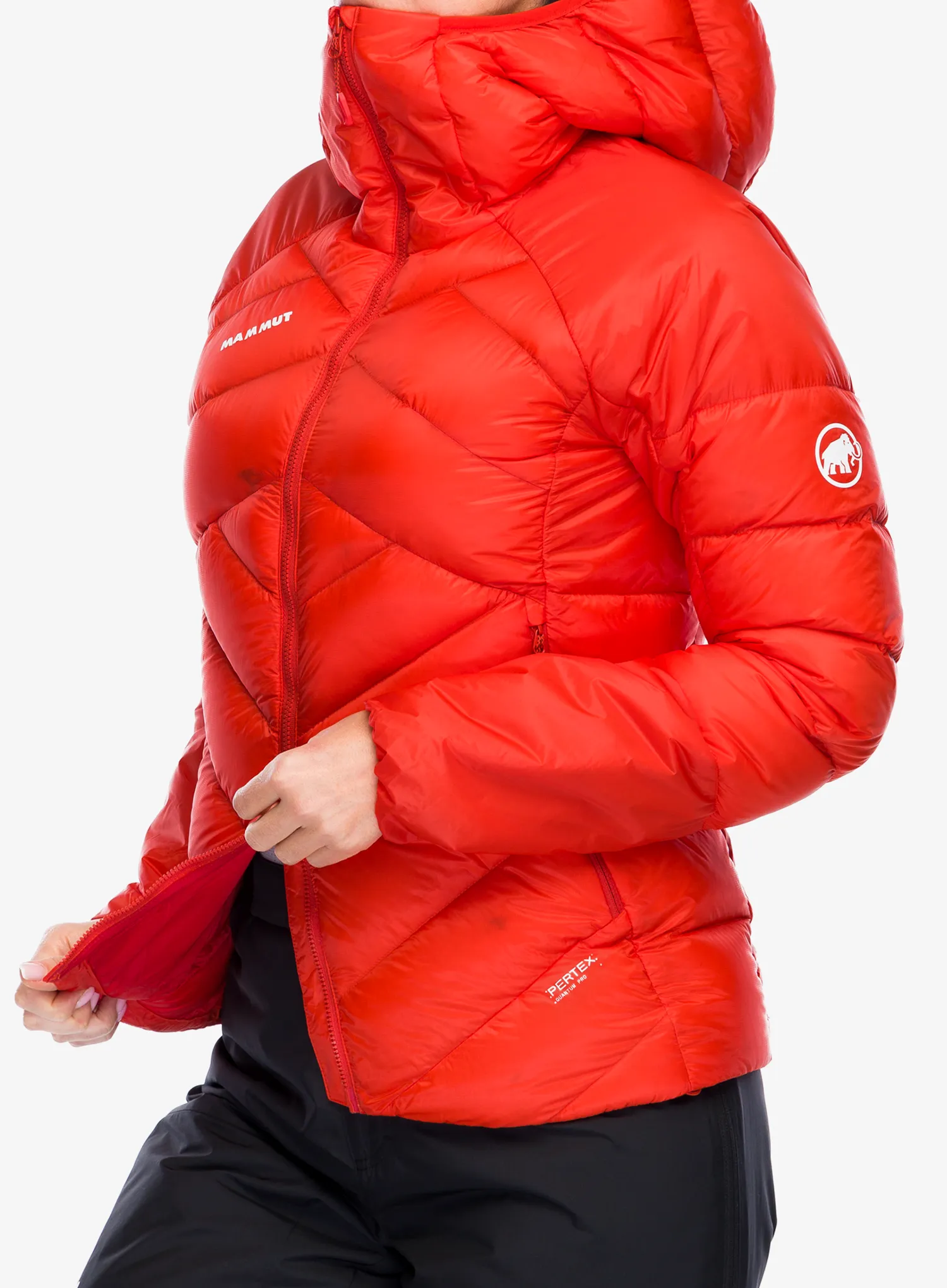 Ženska puhovka Mammut Taiss IN Hooded Jacket - mammut red