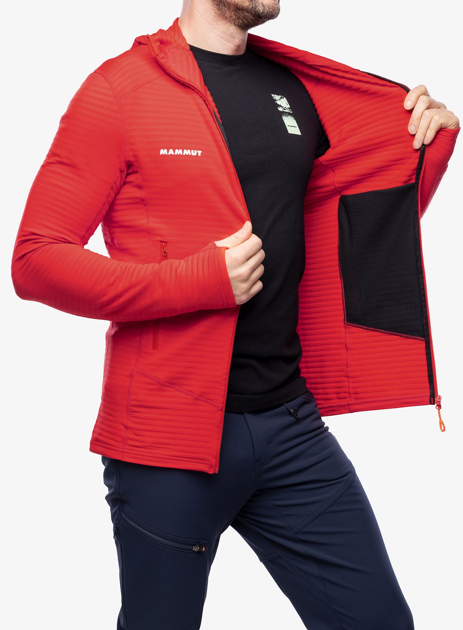 Jopica na zadrgo Mammut Taiss Light ML Hooded Jacket - mammut red