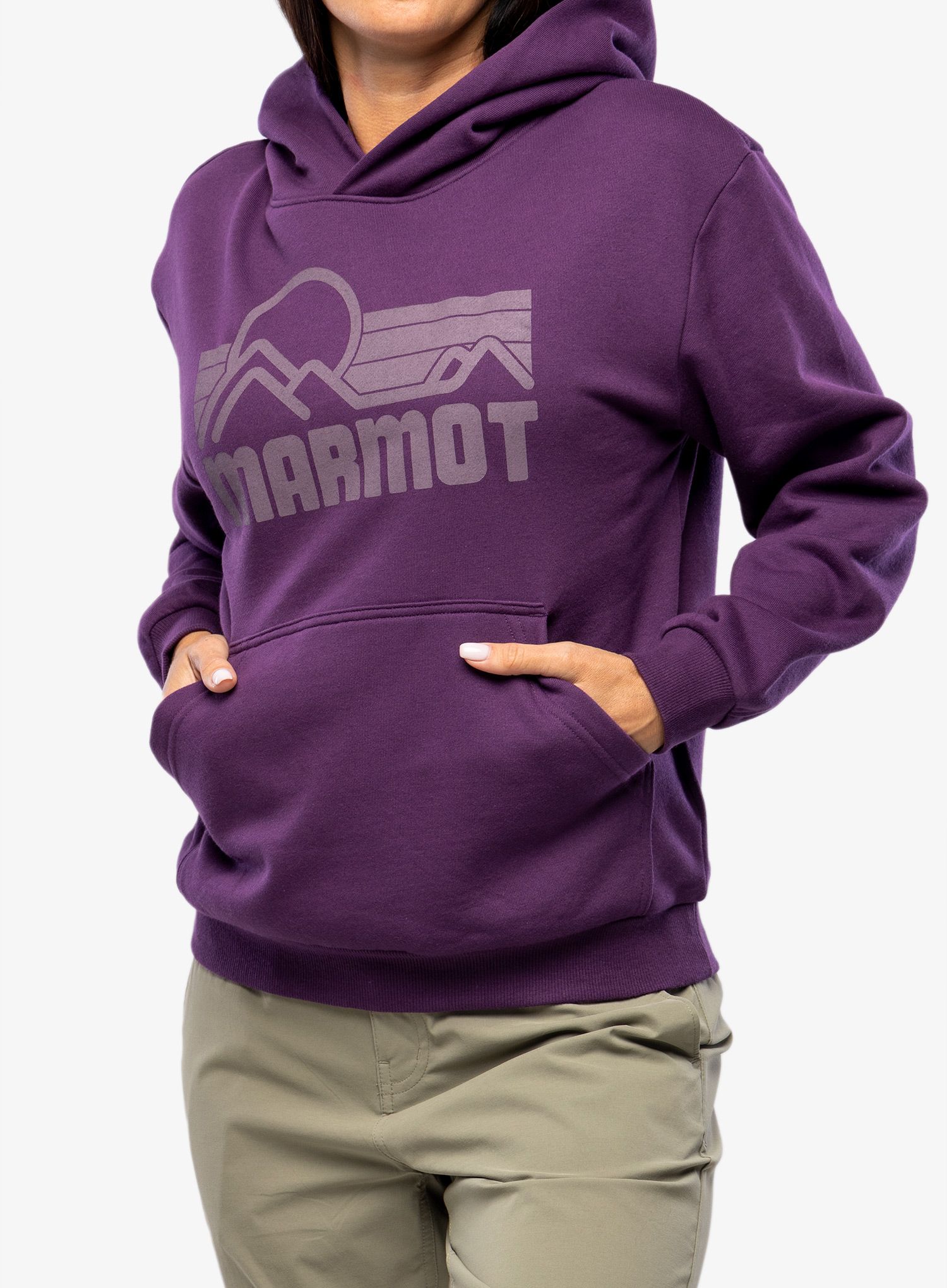 Ženska jopa s kapuco Marmot Coastal Hoody - purple fig