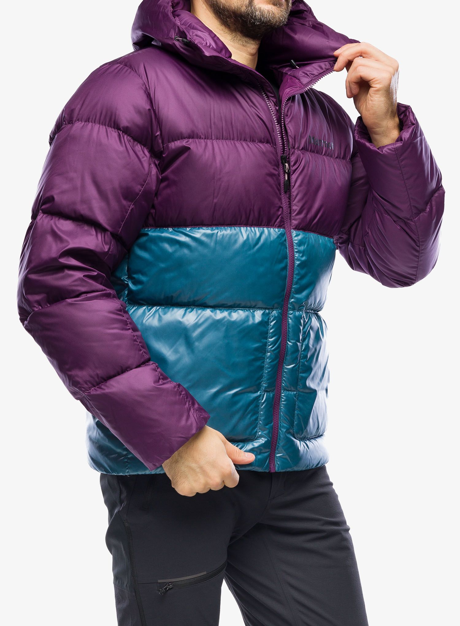 Sintetična jakna Marmot Guides Down Hoody - purple fig/moon river