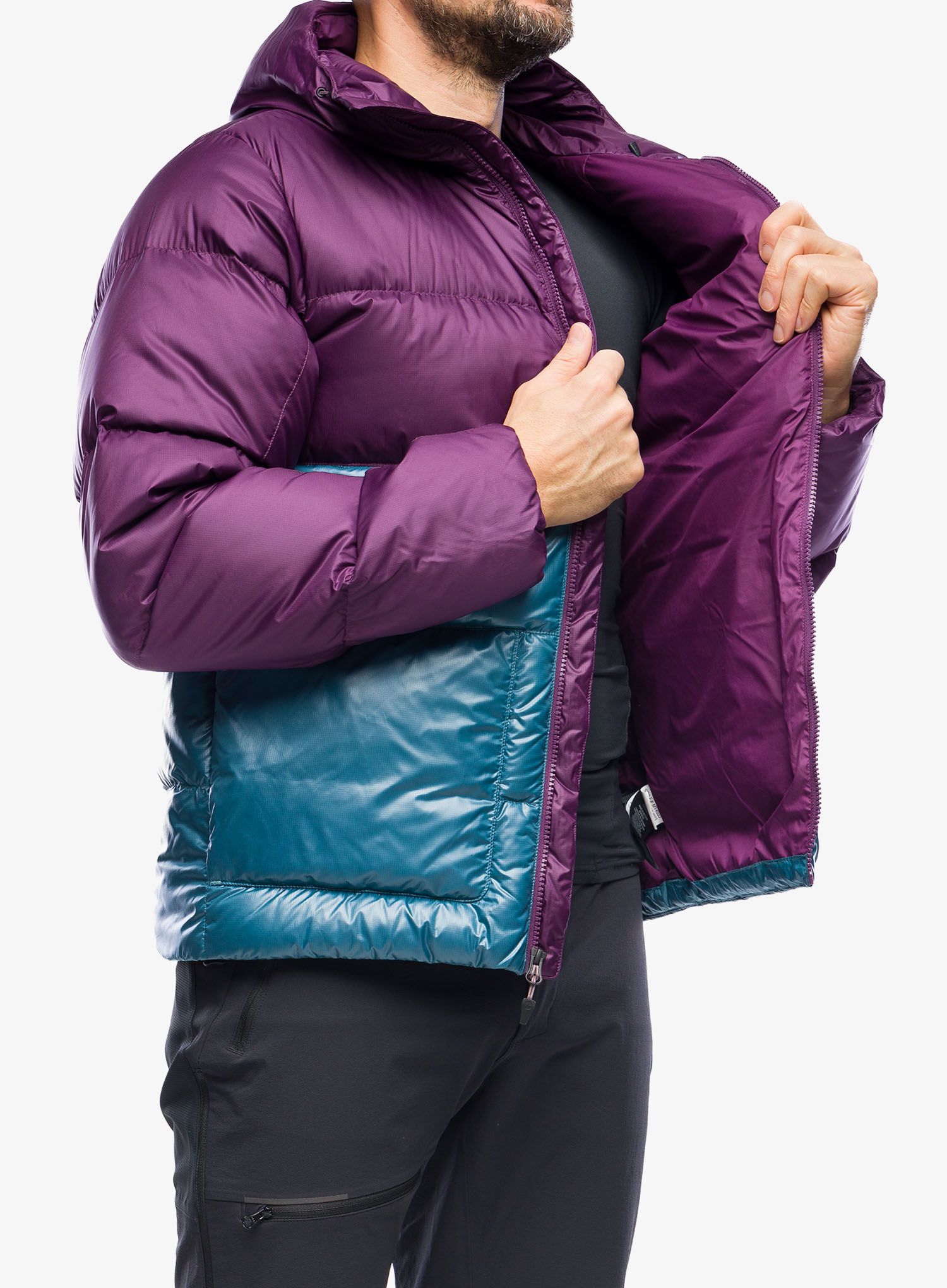 Sintetična jakna Marmot Guides Down Hoody - purple fig/moon river