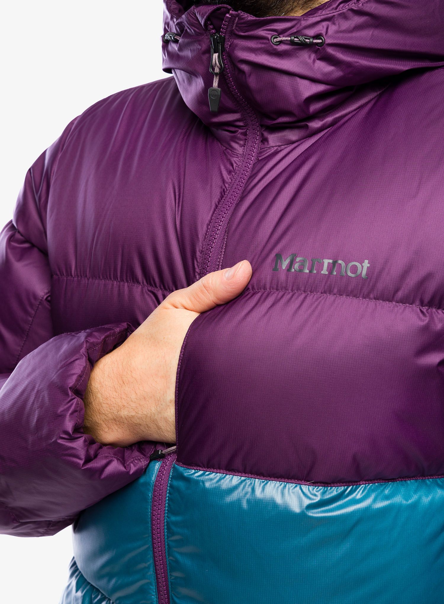 Sintetična jakna Marmot Guides Down Hoody - purple fig/moon river