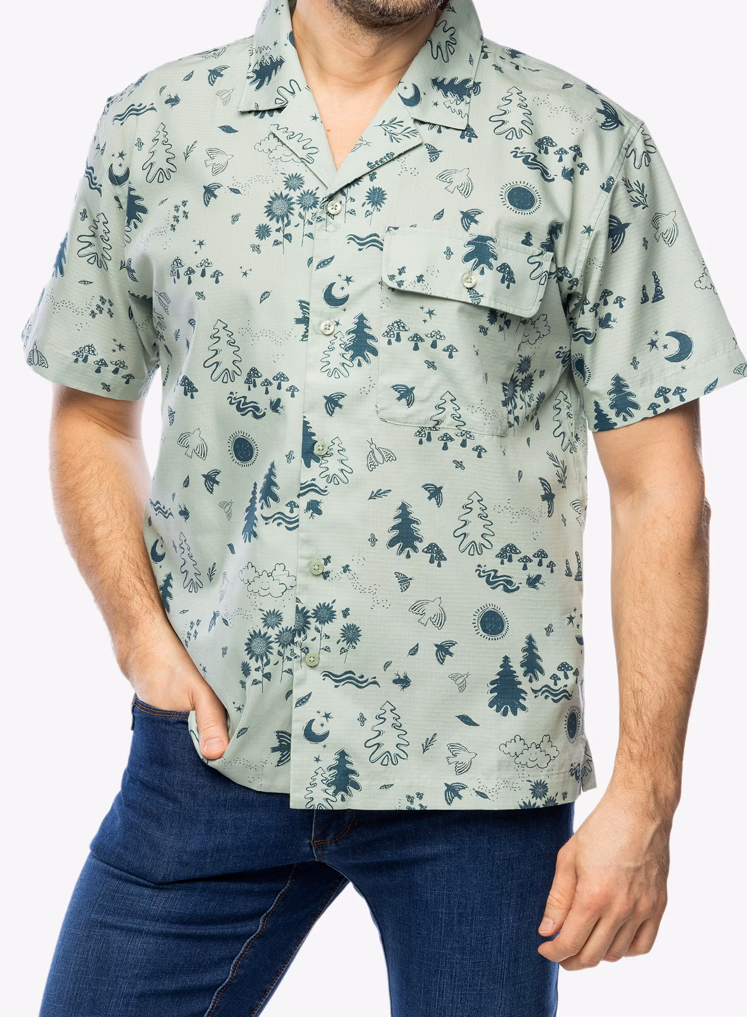 Srajca Marmot Muir Camp Novelty S/S - frosty green trail mix