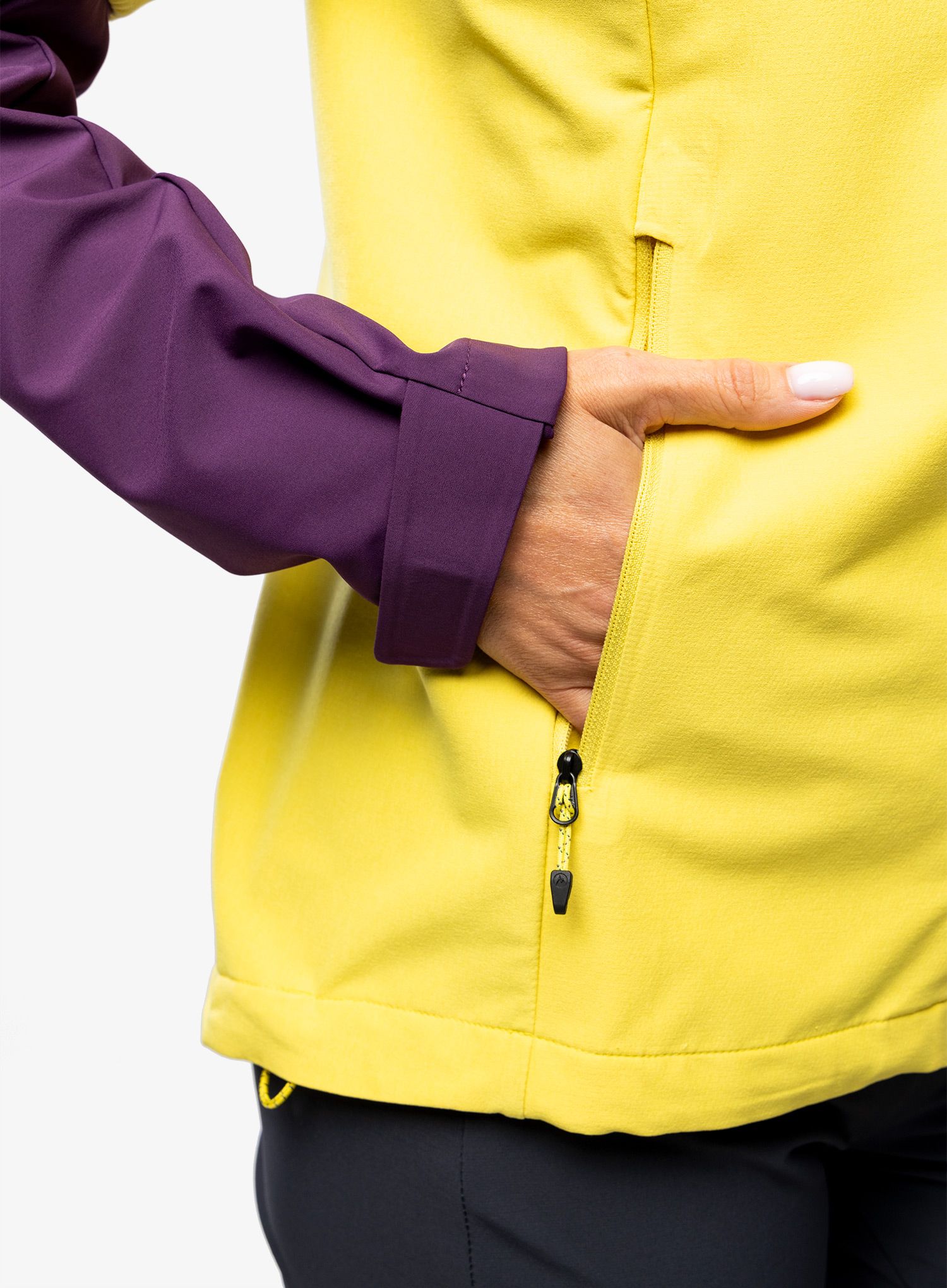 Ženska softshell jakna Marmot ROM GORE-TEX Infinium Hoody - purple fig/limelight