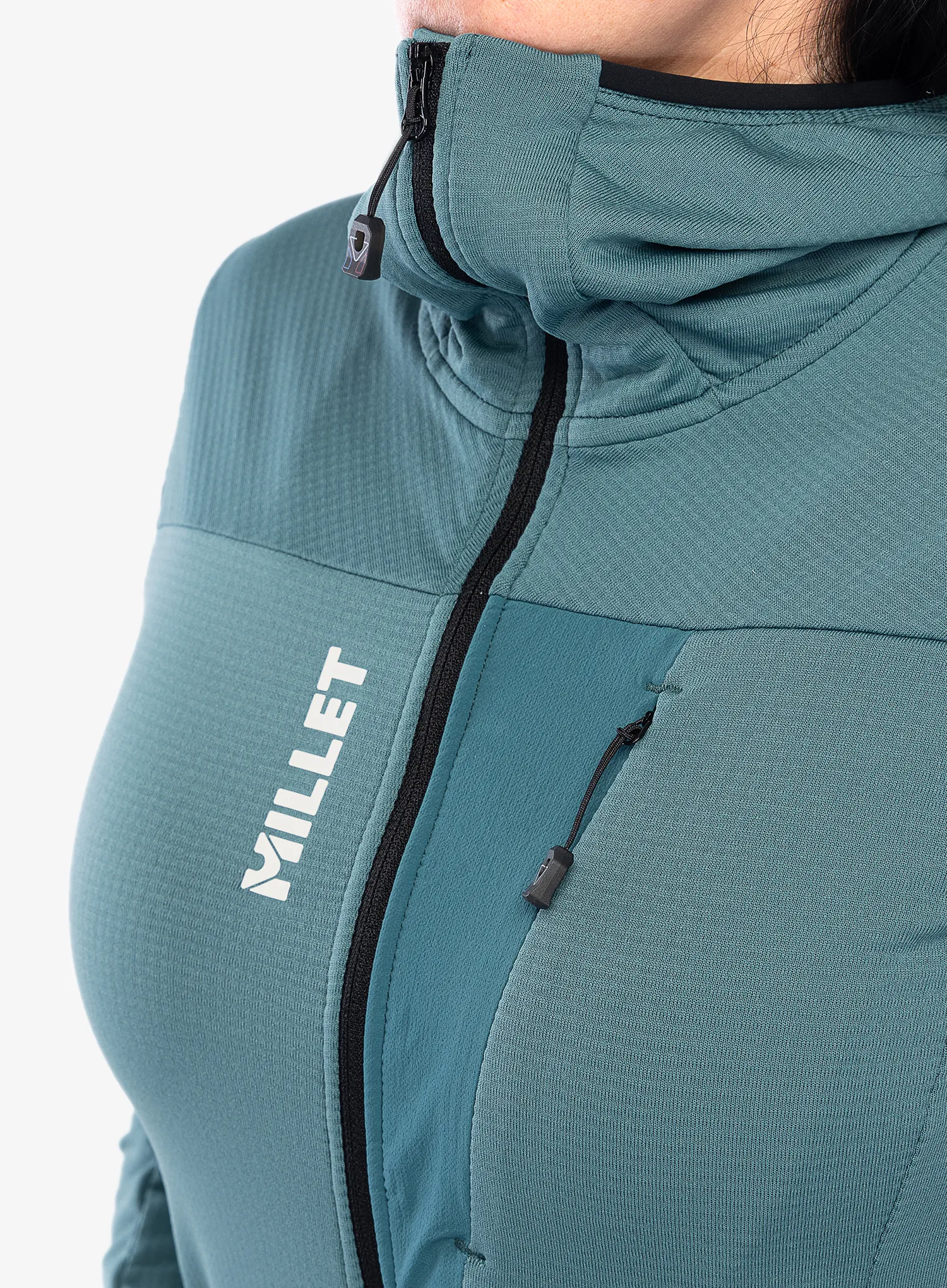 Ženski flis Millet Trilogy Light Grid Hoodie - hydro