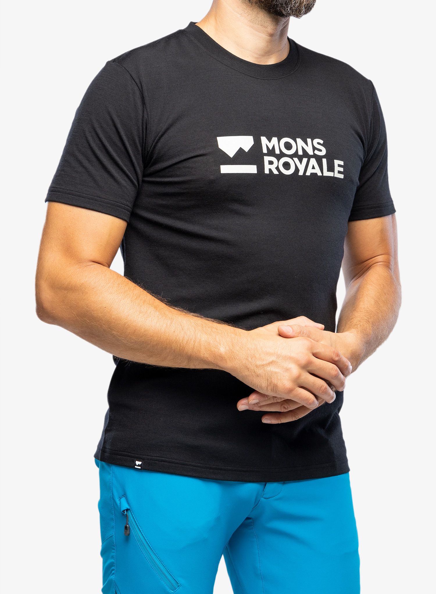 Kolesarska majica Mons Royale Icon T-Shirt - black/brand lock up
