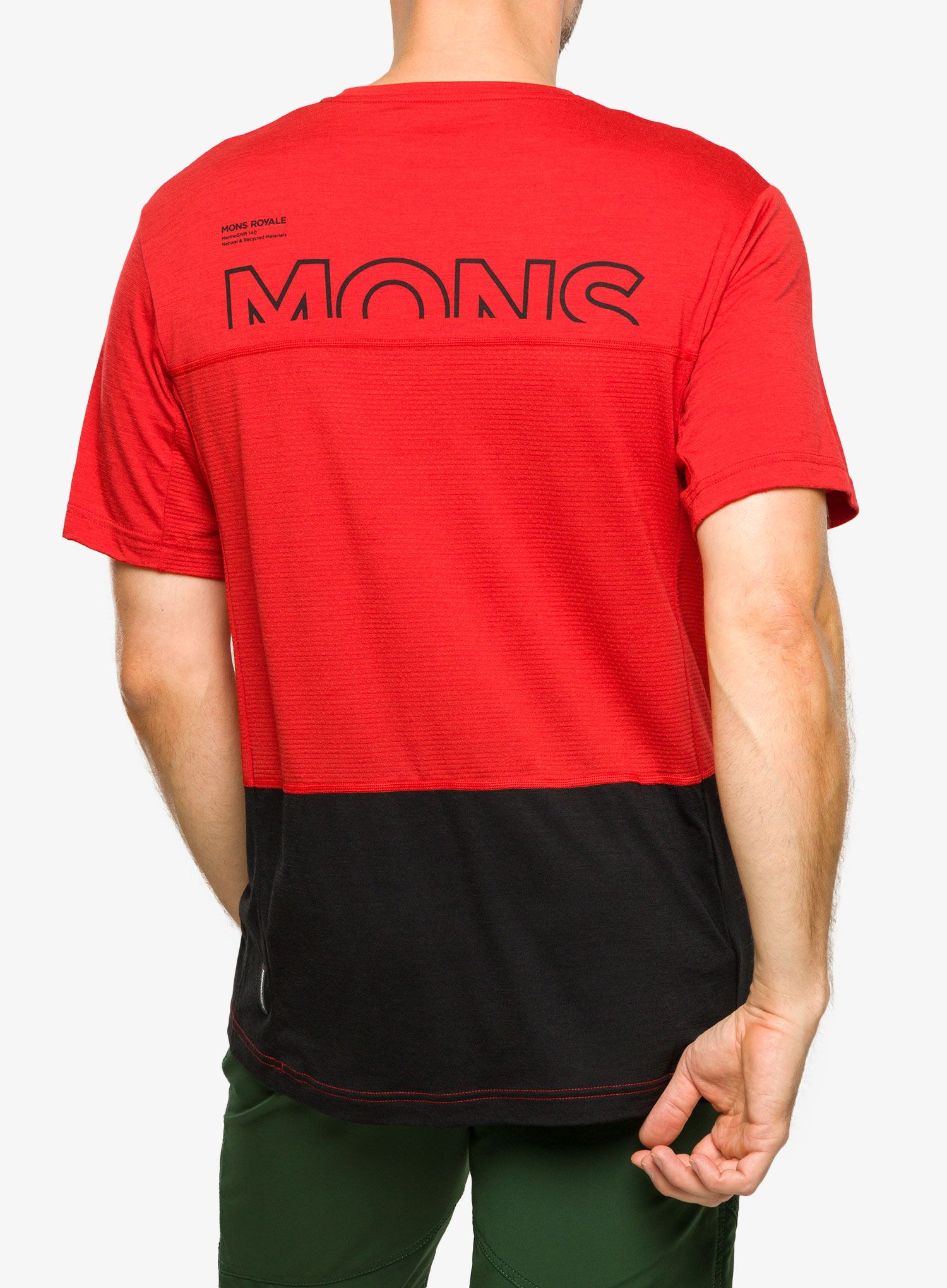 MTB majica Mons Royale Tarn Merino Shift T-Shirt - retro red/black