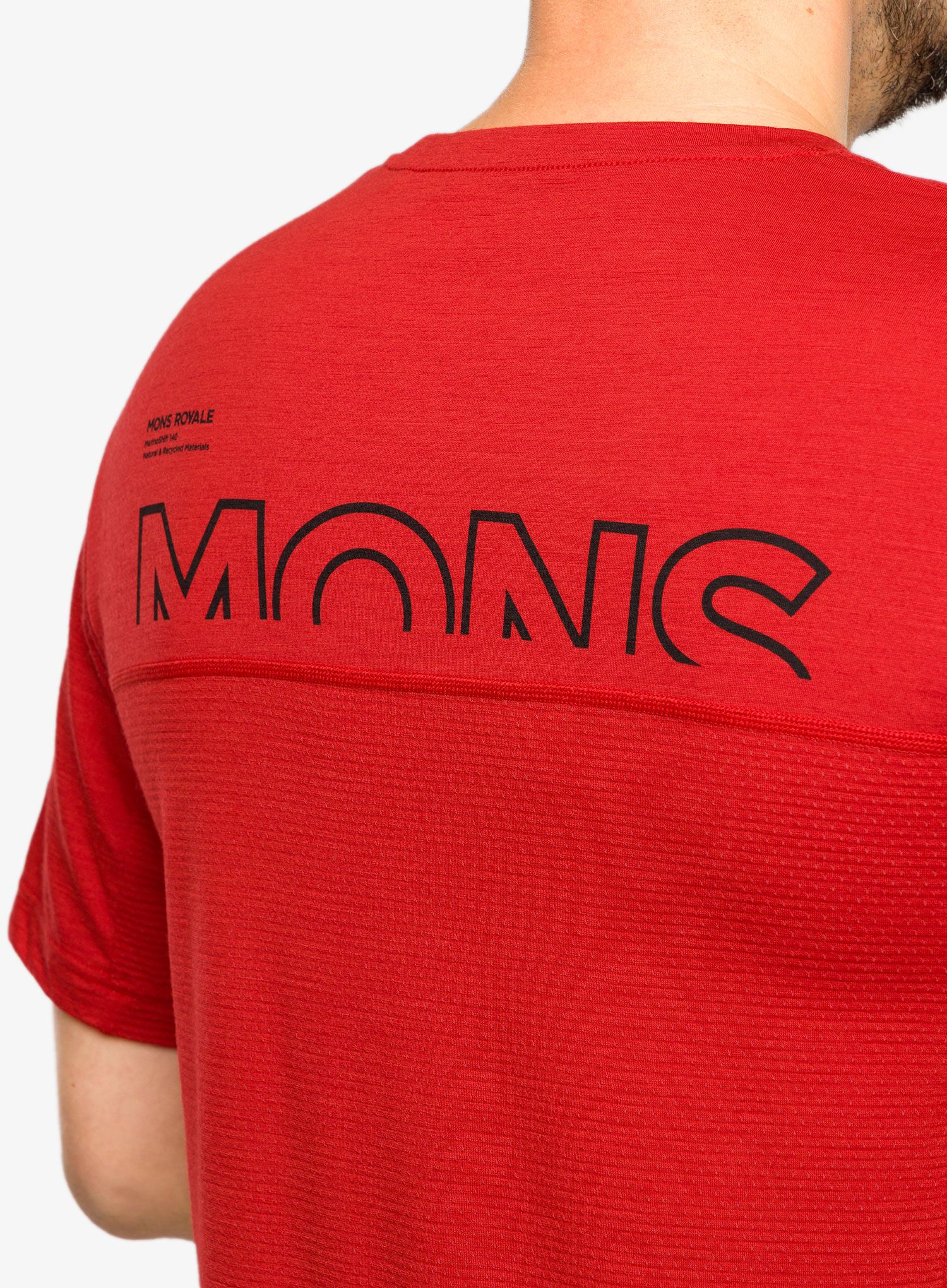 MTB majica Mons Royale Tarn Merino Shift T-Shirt - retro red/black
