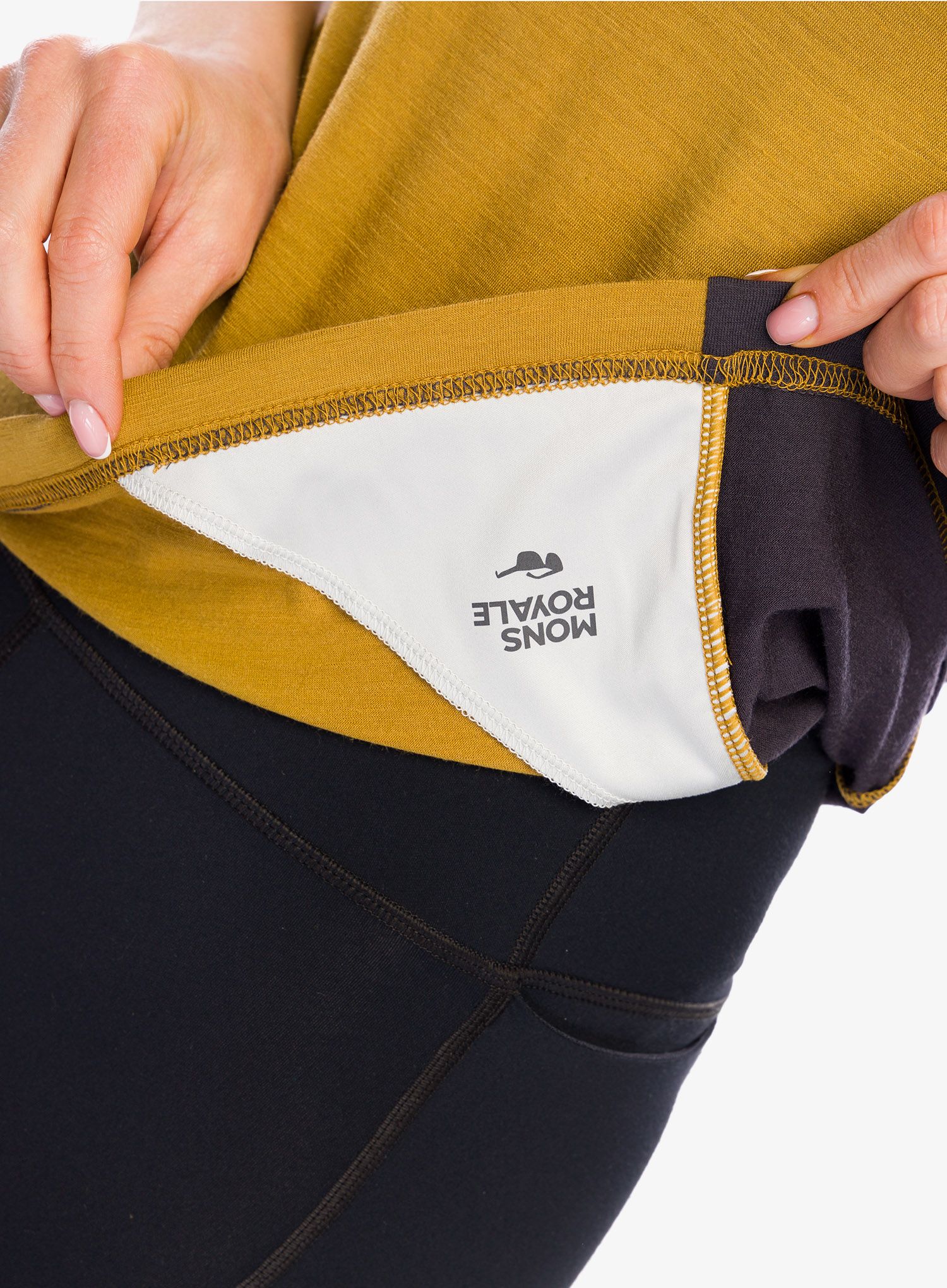 Ženska kolesarska majica Mons Royale Tarn Merino Shift Tee - shale/cumin