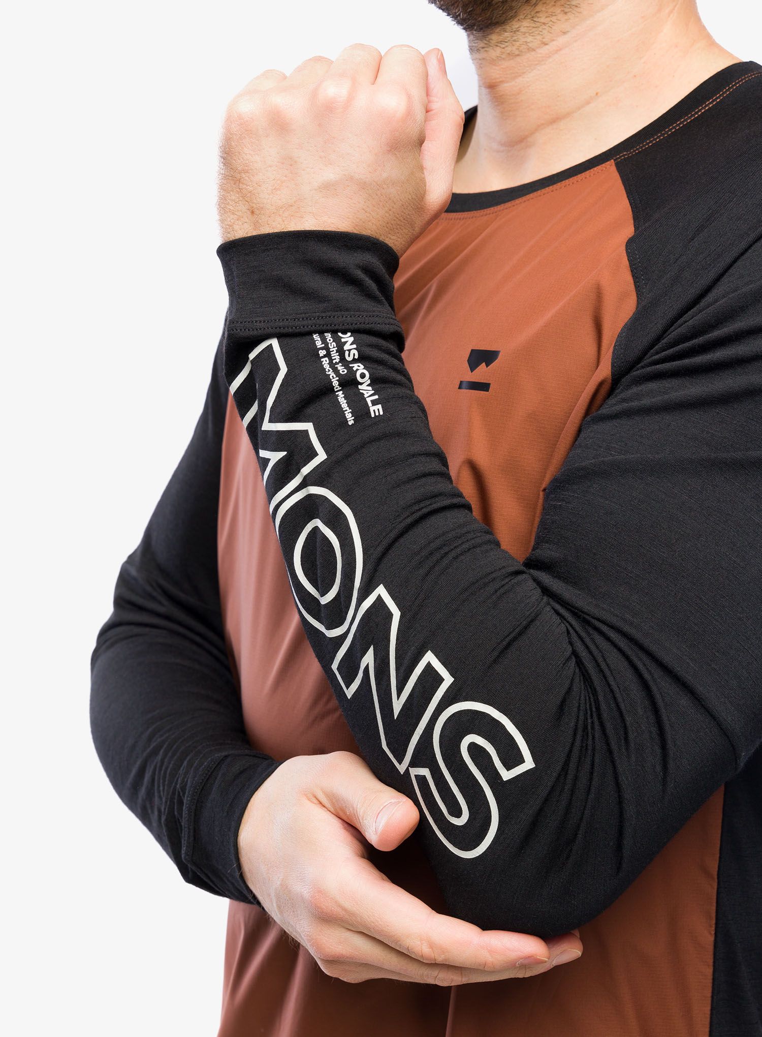Kolesarska jopa Mons Royale Tarn Merino Shift Wind Jersey - dark copper/black