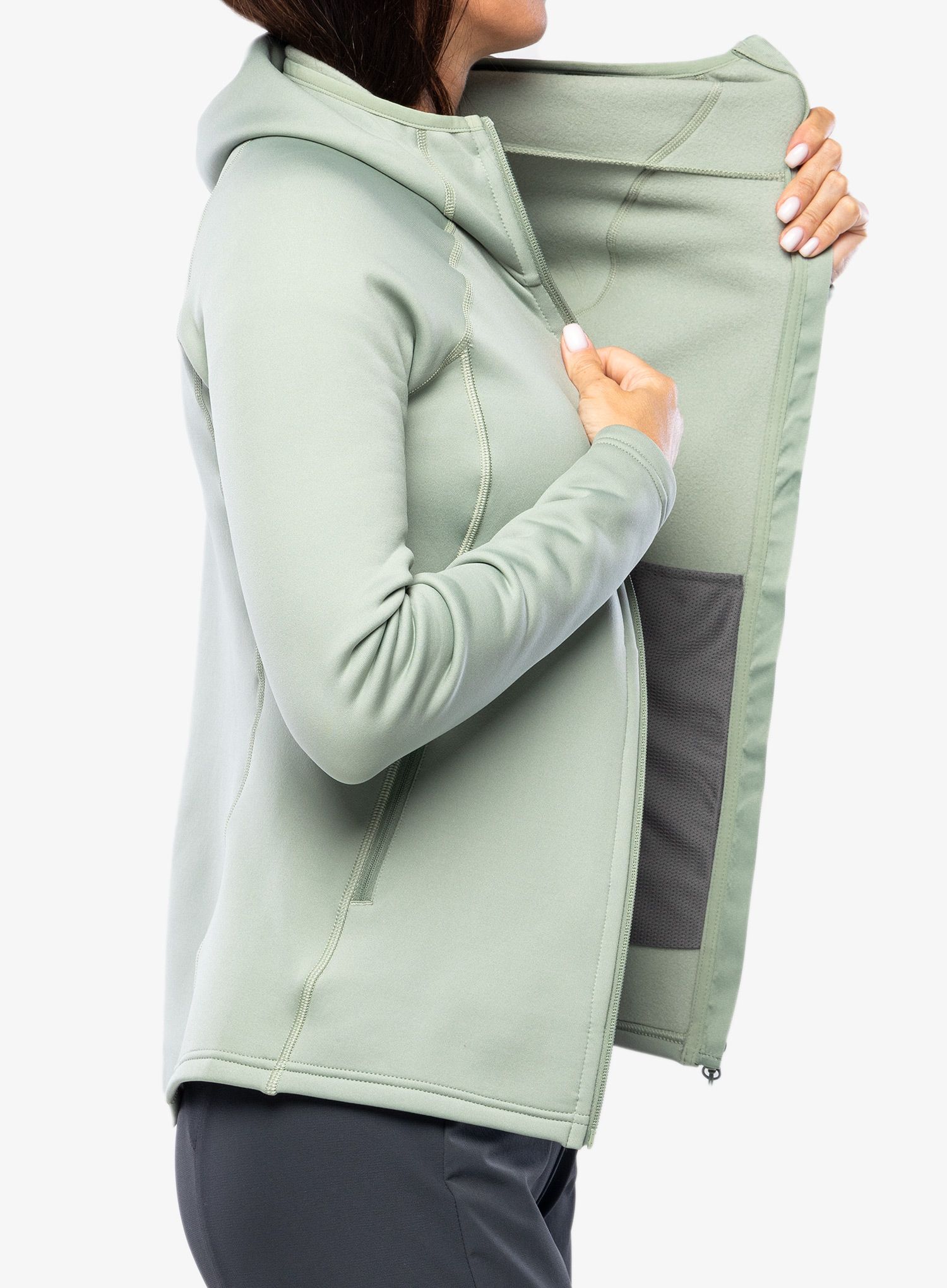 Ženska jopa s kapuco Montane Fury Hoodie - pale sage