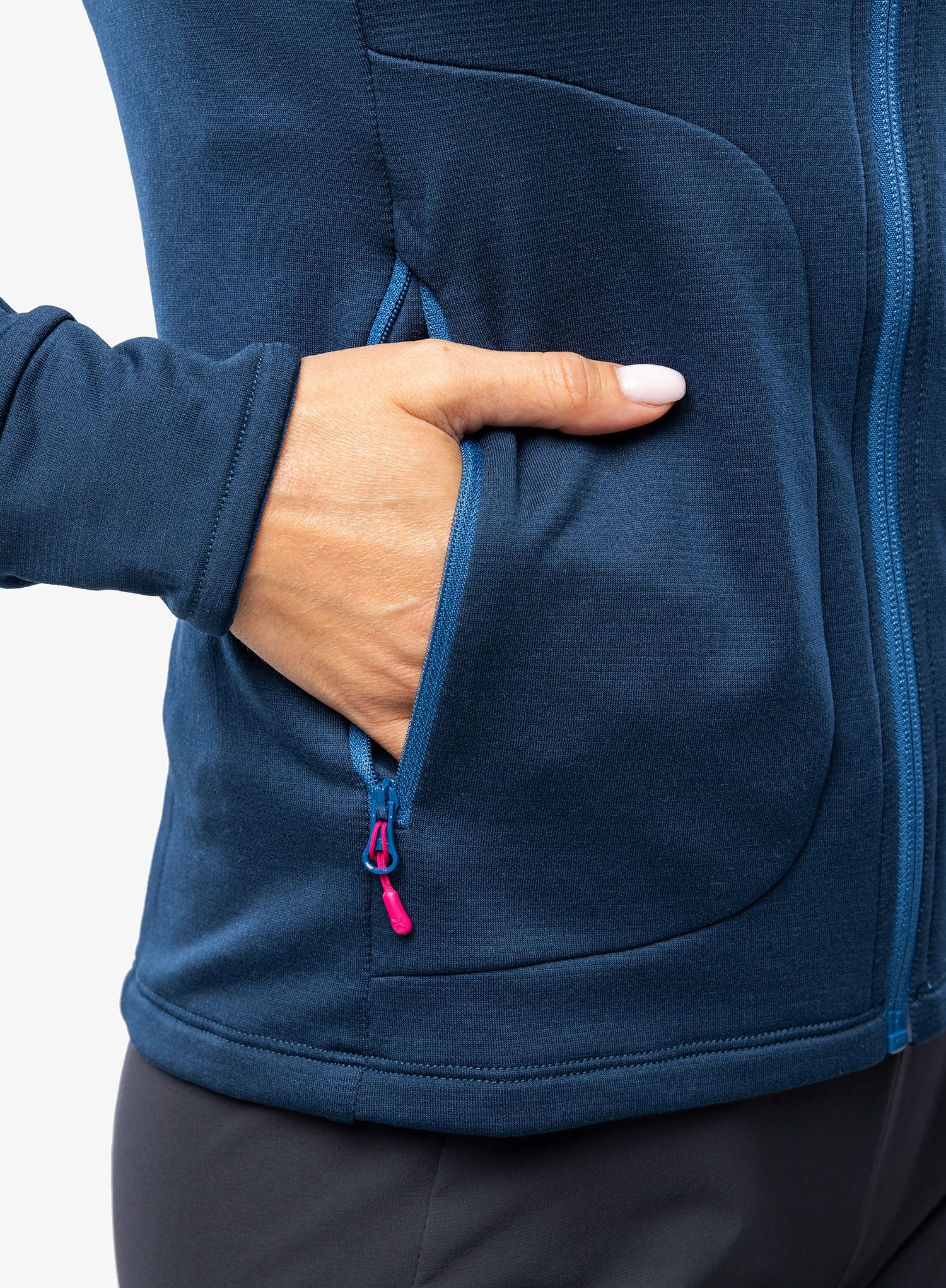 Ženska jopa s kapuco Montura Mystic Wool Maglia - deep blue