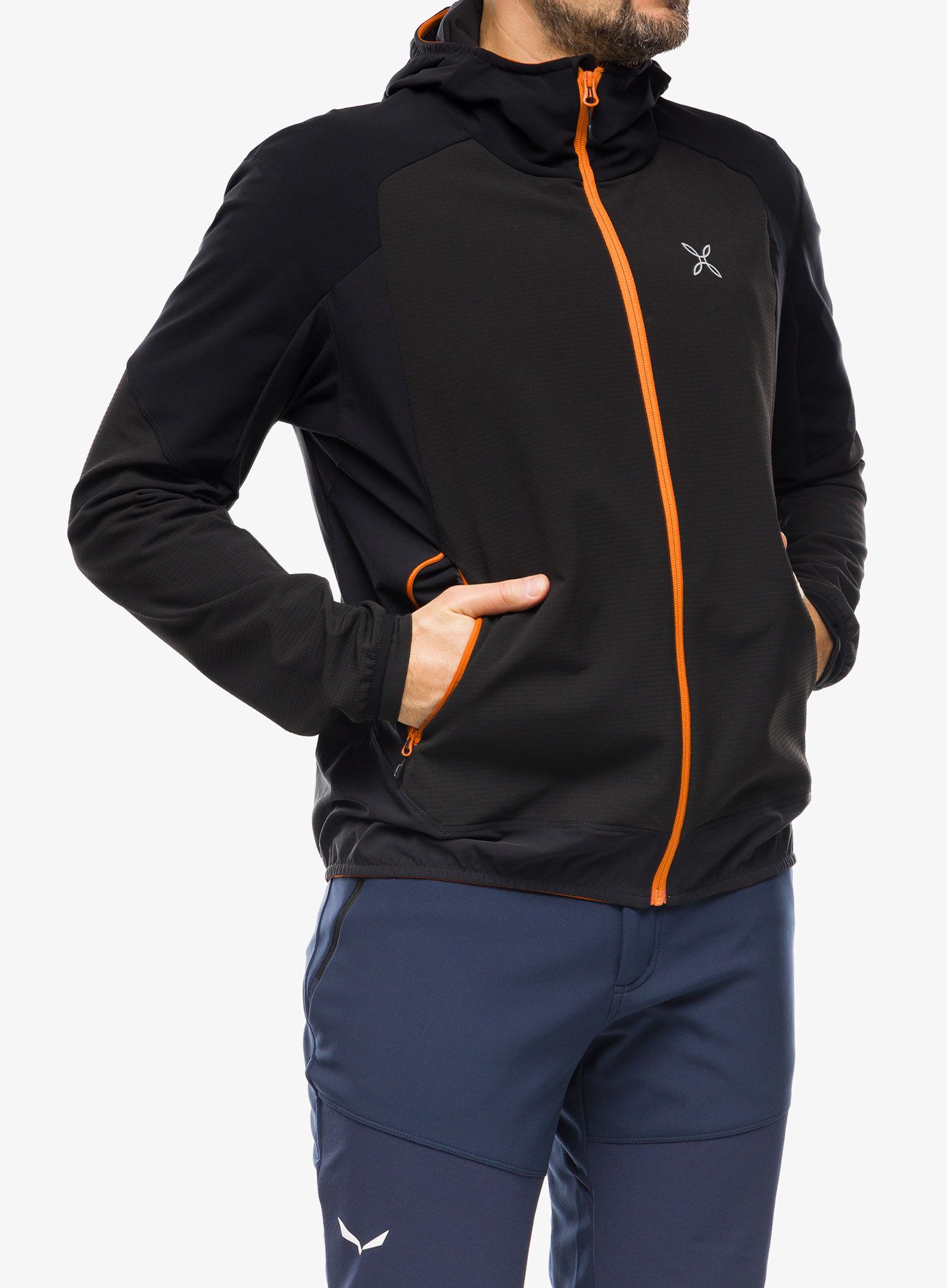 Softshell jakna Montura Premium Wind Conf.Fit Jacket - black/mandarine