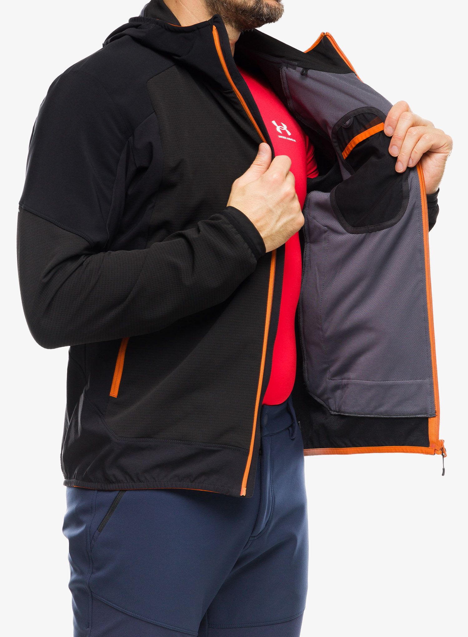 Softshell jakna Montura Premium Wind Conf.Fit Jacket - black/mandarine