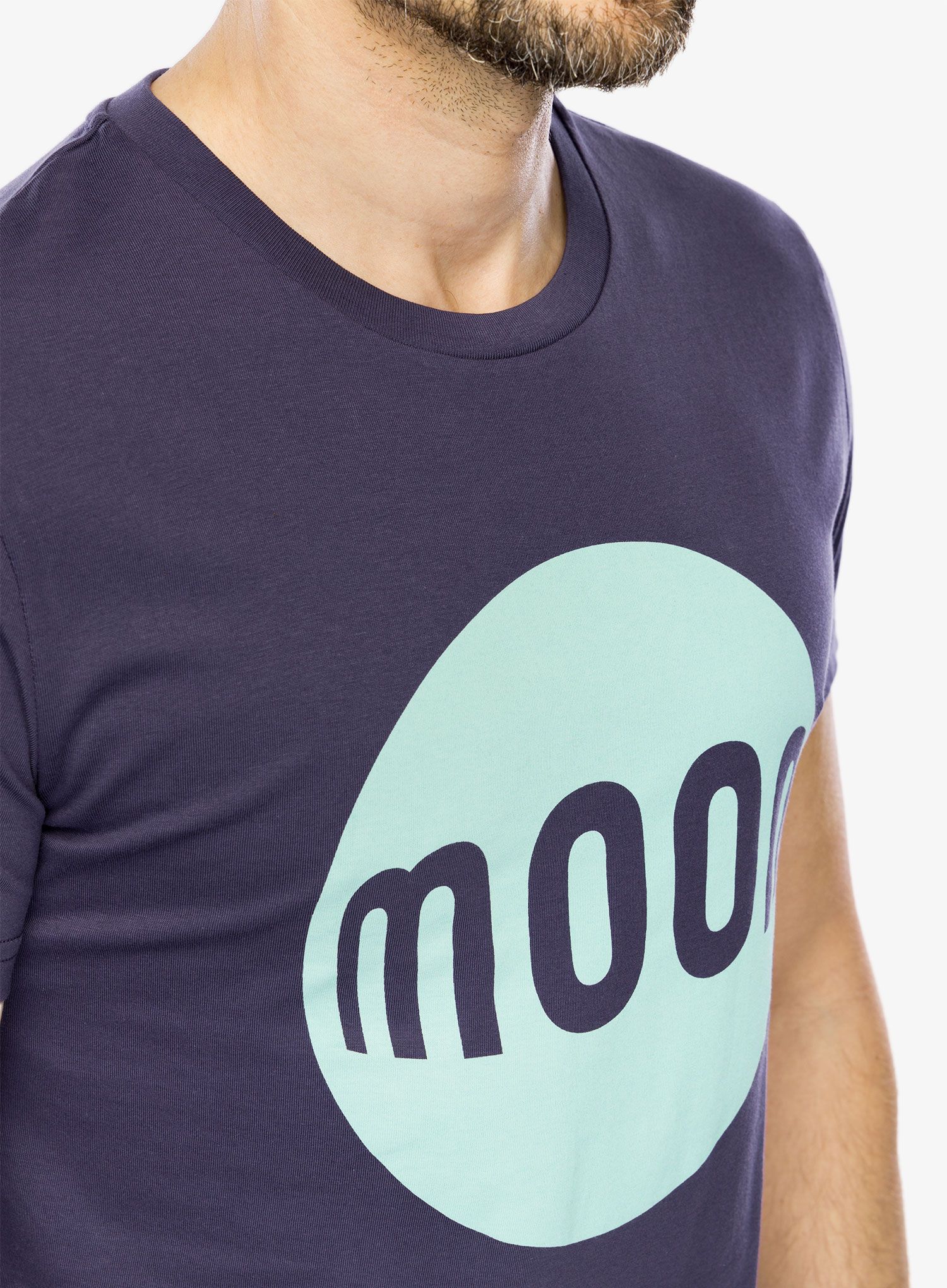 Majica s potiskom Moon Climbing Moon Logo T-Shirt - indigo