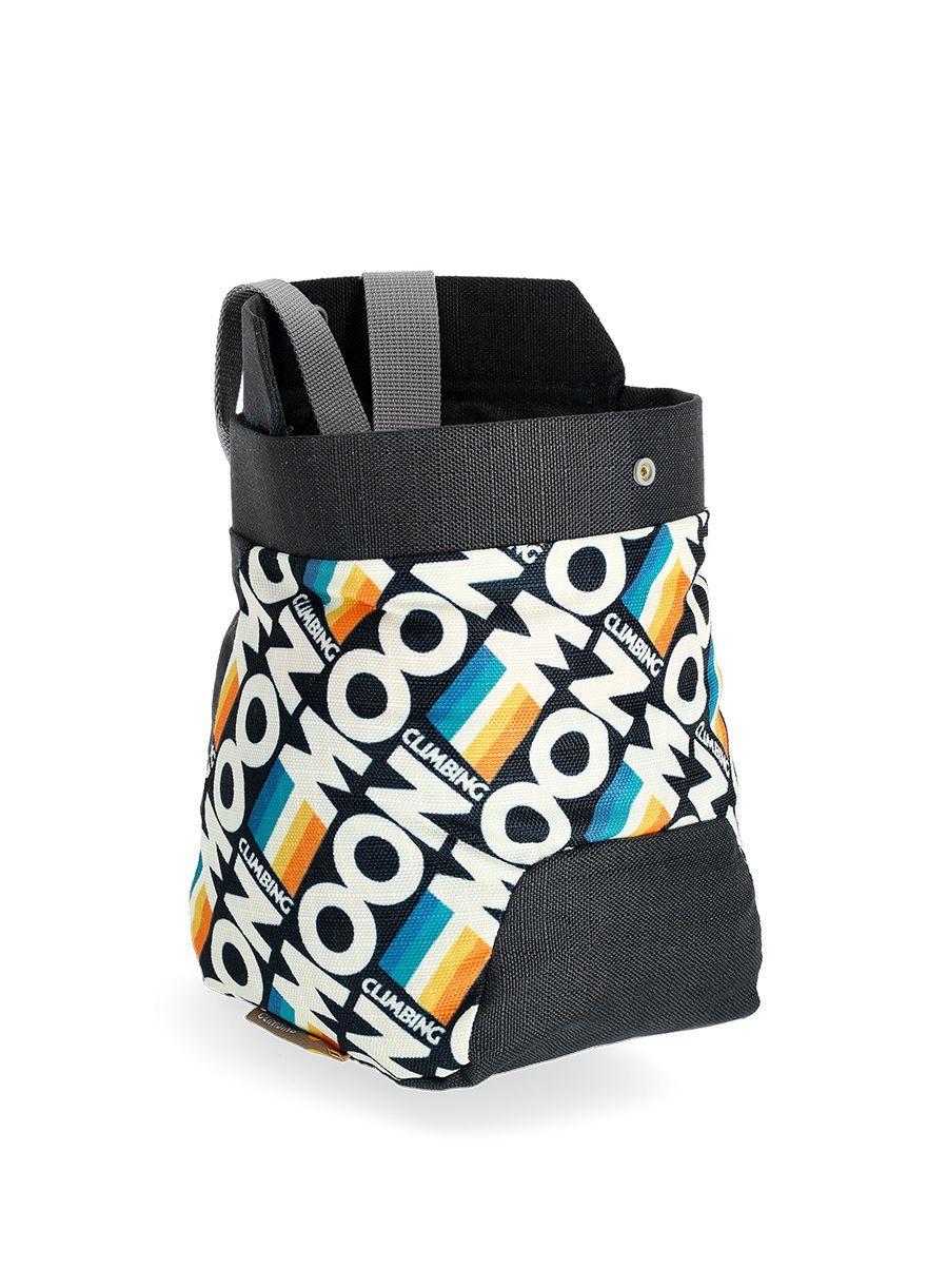 Vrečka za magnezij Moon Climbing Trad Chalk Bag - retro stripe black