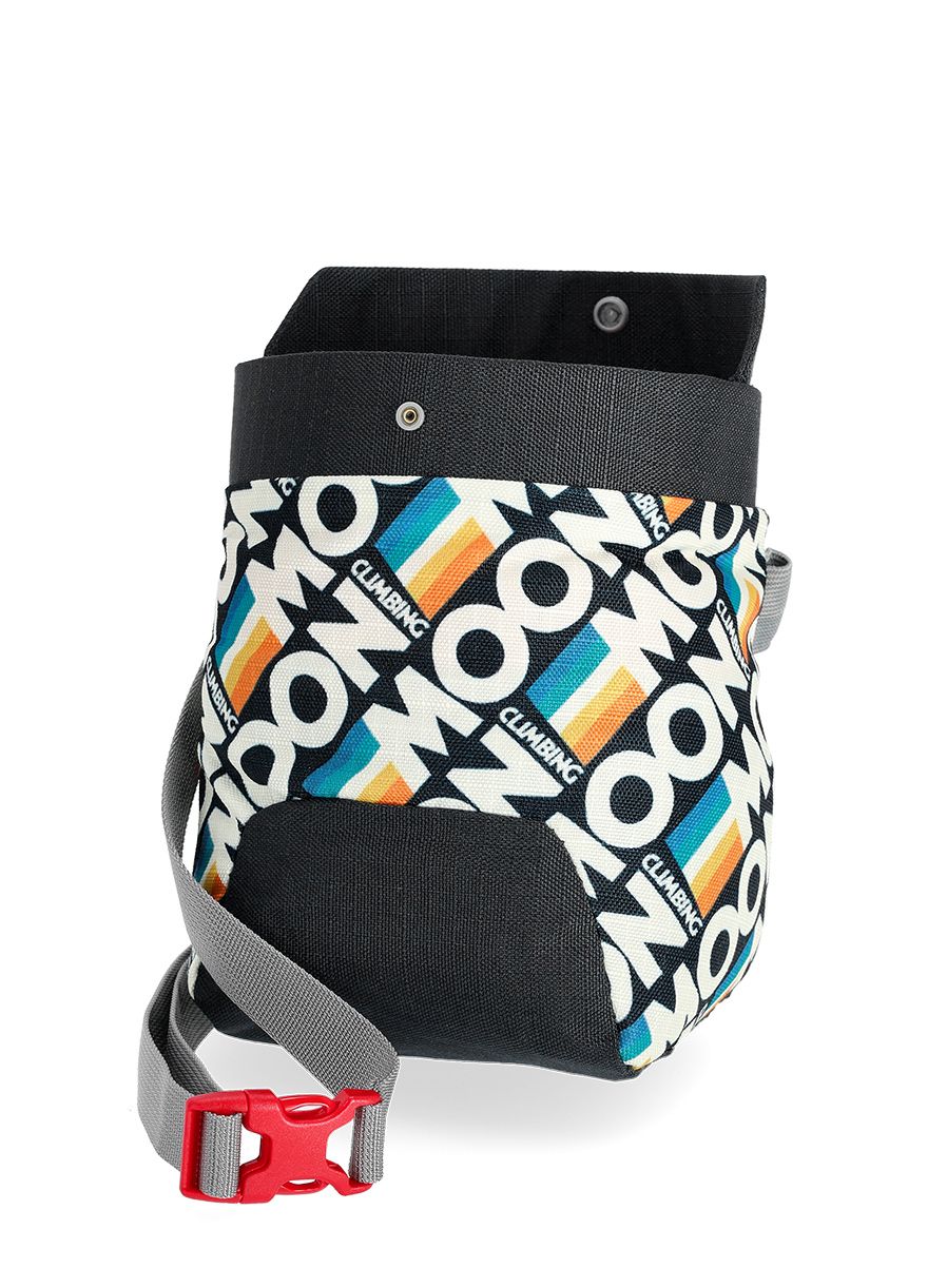 Vrečka za magnezij Moon Climbing Trad Chalk Bag - retro stripe black