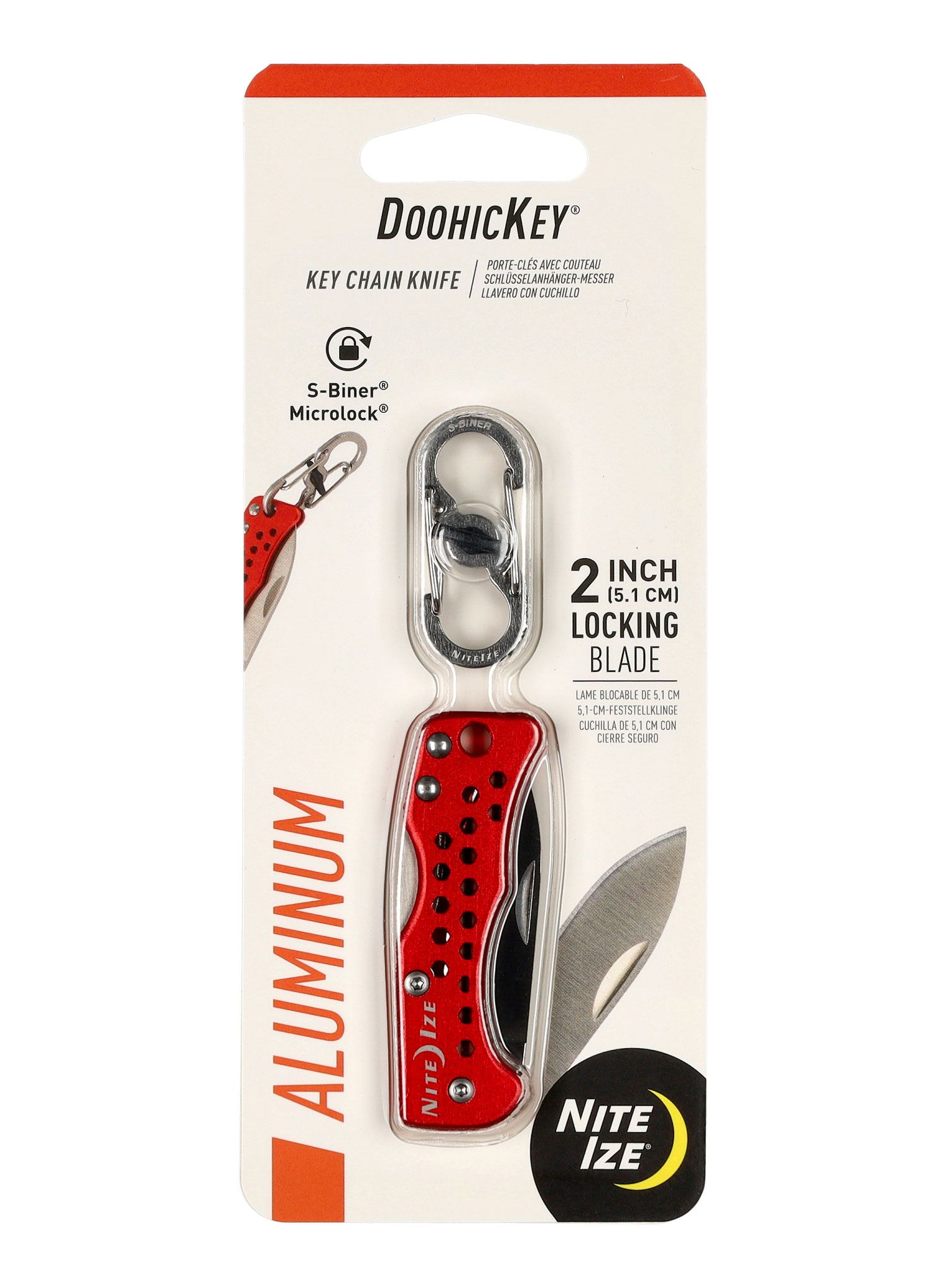 Nož za obesek za ključe Nite Ize DoohicKey Key Chain Knife - red