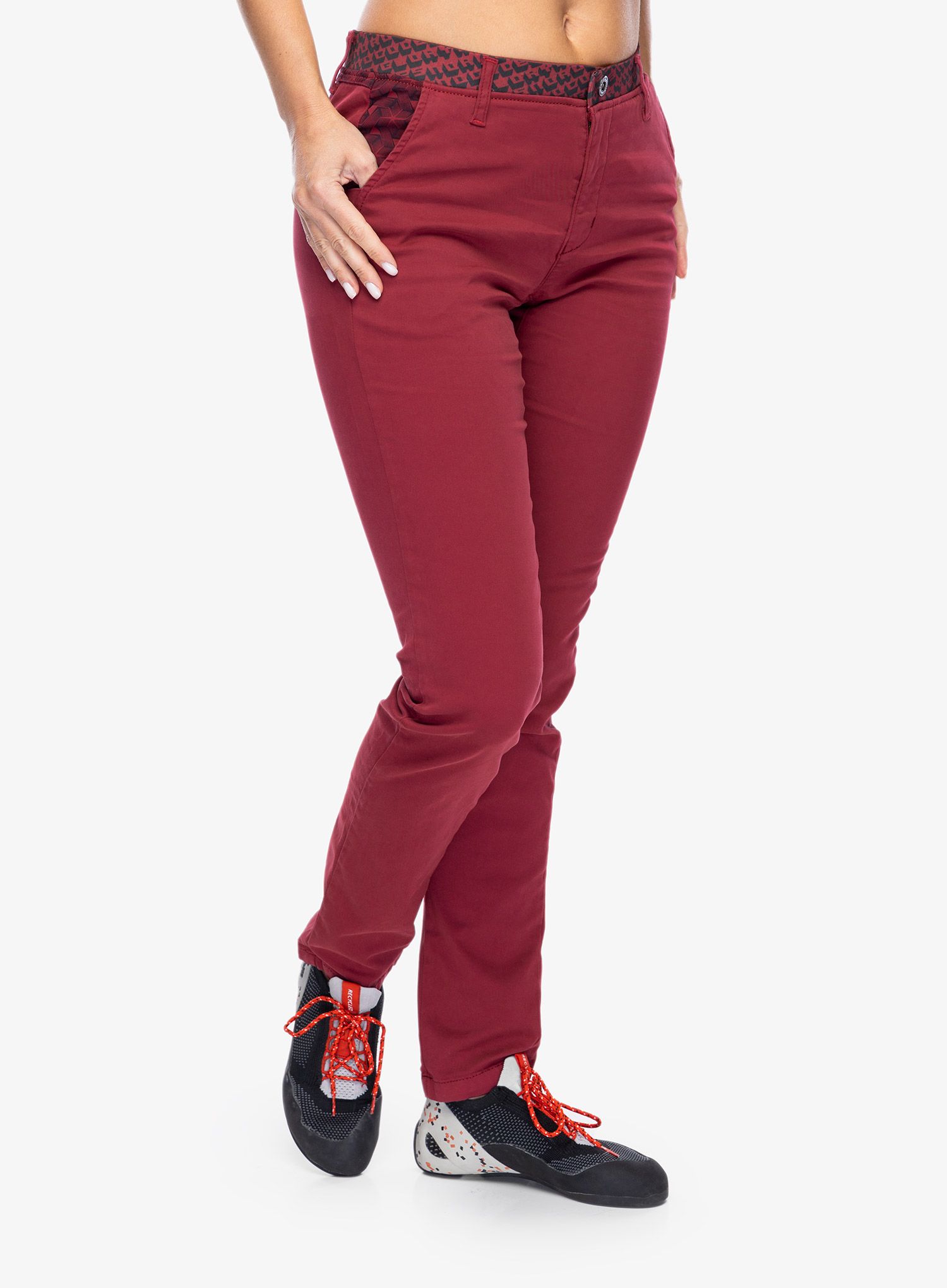 Ženske plezalne hlače Nograd Grease Pants - dark red