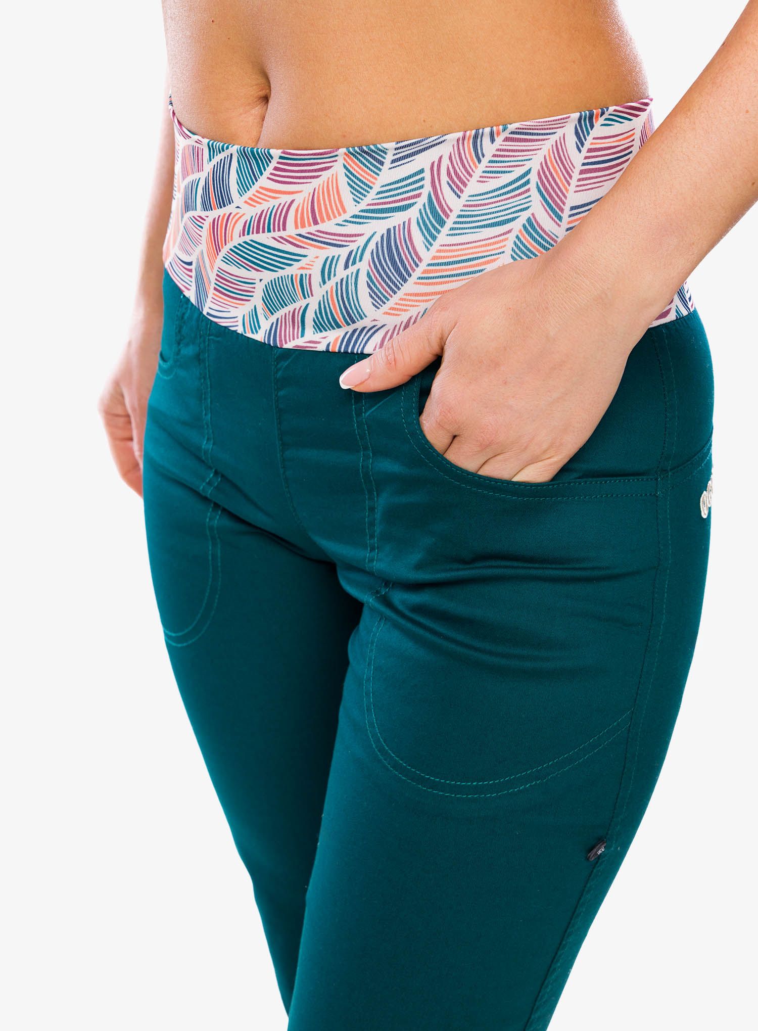 Ženske plezalne hlače Ocun Sansa Pants - green deep teal