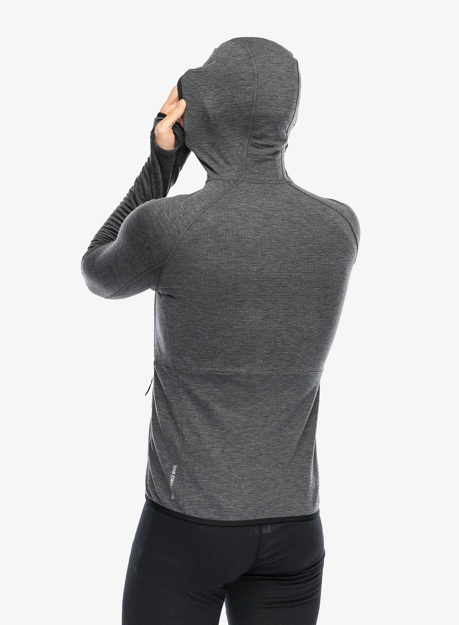 Jopica s kapuco Odlo Ascent Mid Layer Hoody Full Zip - black