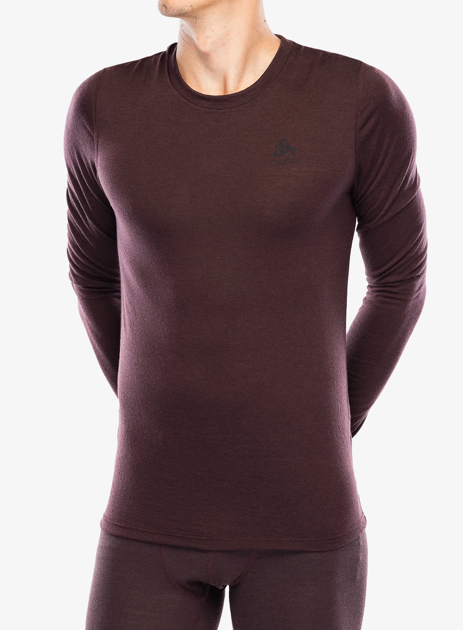 Termo flis jopa Odlo Merino 200 BL Top Crew Neck LS - fudge