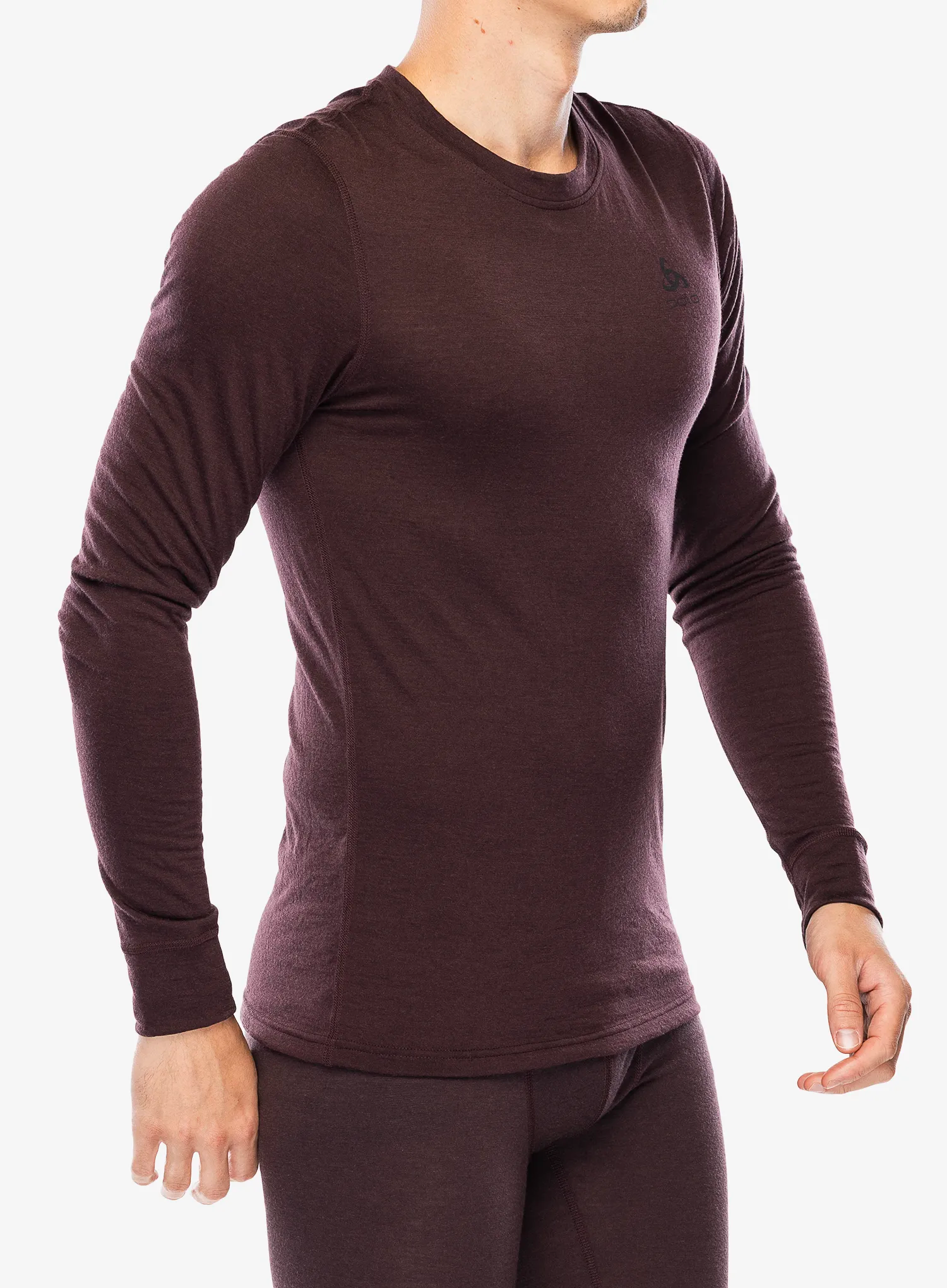 Termo flis jopa Odlo Merino 200 BL Top Crew Neck LS - fudge