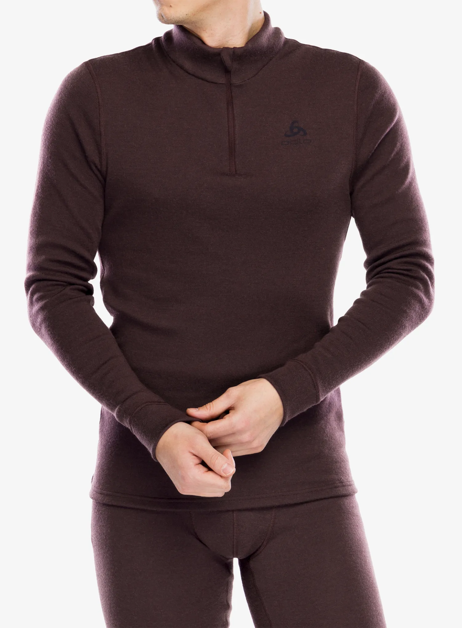Termo flis jopa Odlo Merino 260 BL Top Turtle Neck LS Half Zip - fudge